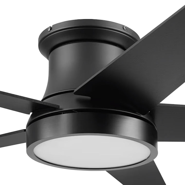Honeywell 52" Modern Ceiling Fan LED Remote 5 Blade Indoor Tynesdale, Black - VMInnovations