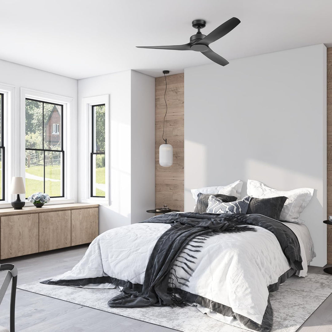 Honeywell Lynton 52" Ceiling Fan w/ Remote, & Reversible Blades, Matte Black - VMInnovations