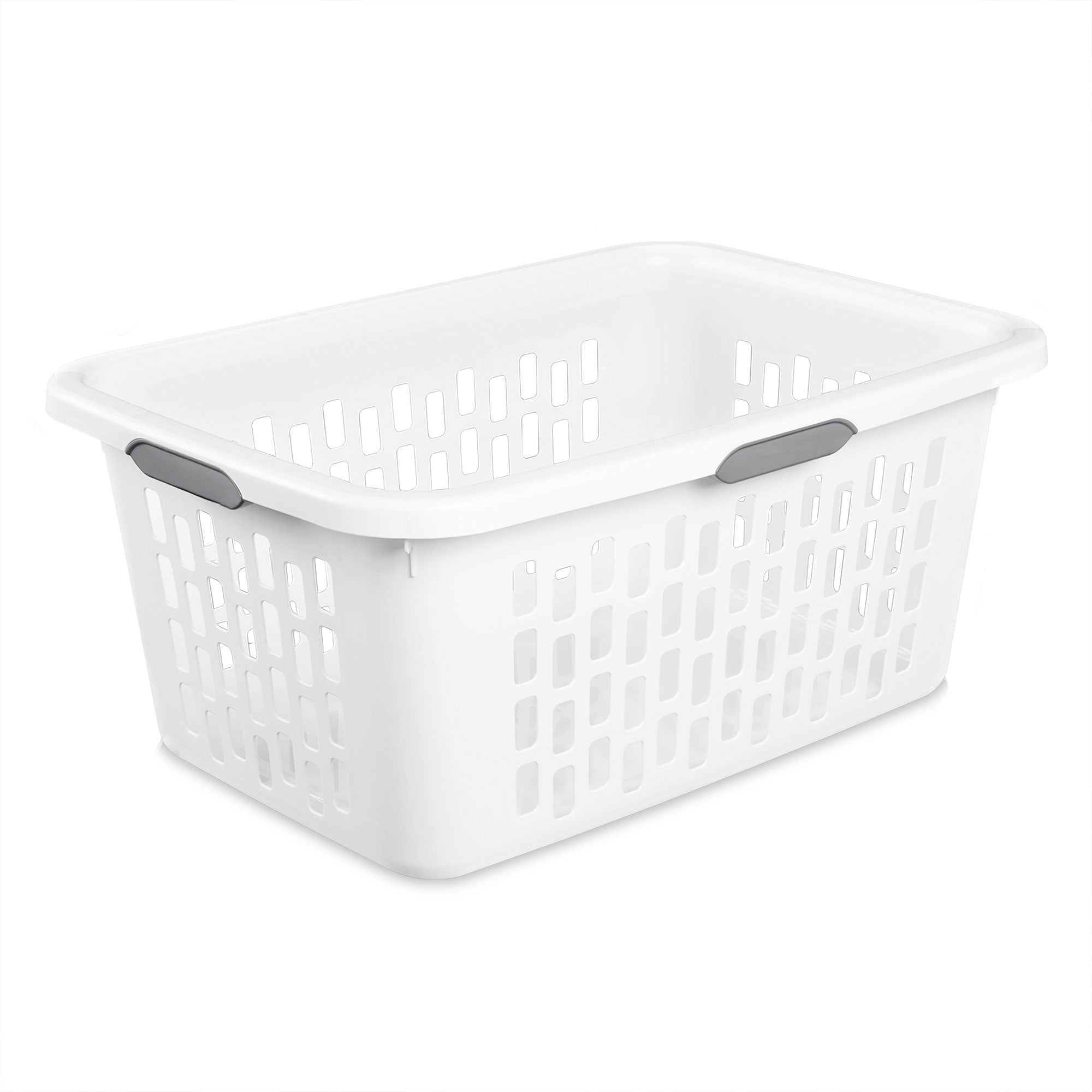 Sterilite Laundry Basket, 2 Bushel Plastic Hamper with Handles, White, 6 Pack - VMInnovations