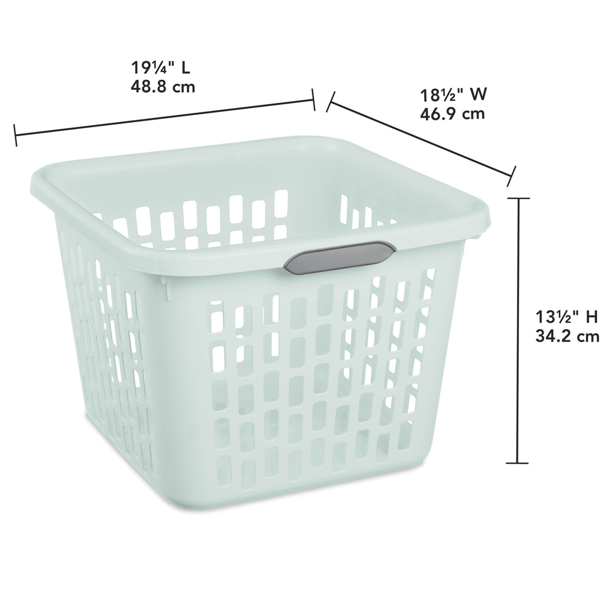 Sterilite Laundry Basket, 1.5 Bushel Plastic Hamper with Handles, Mint, 12 Pack