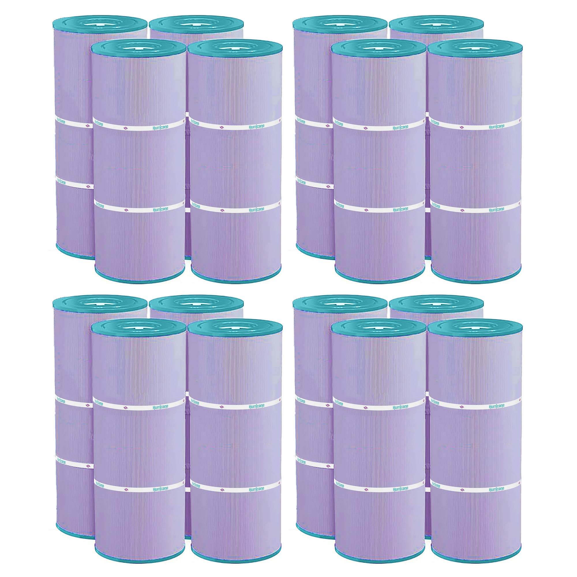 Hurricane 16 Pack HF56SV-04P Platinum Purple Pool Filter Cartridge Replacement - VMInnovations