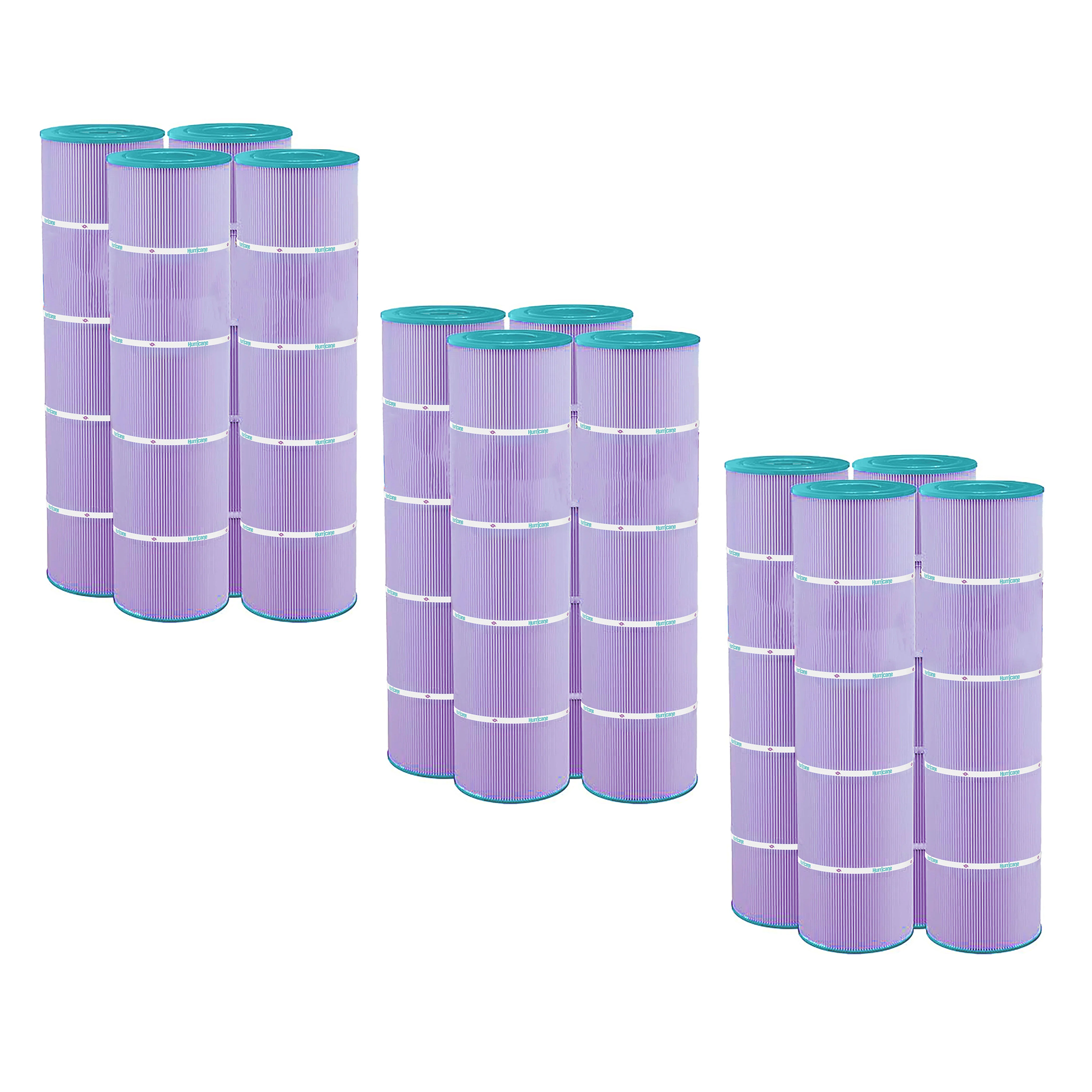 Hurricane 12 Pack HF7459-04P Platinum Purple Pool Filter Cartridge Replacement - VMInnovations