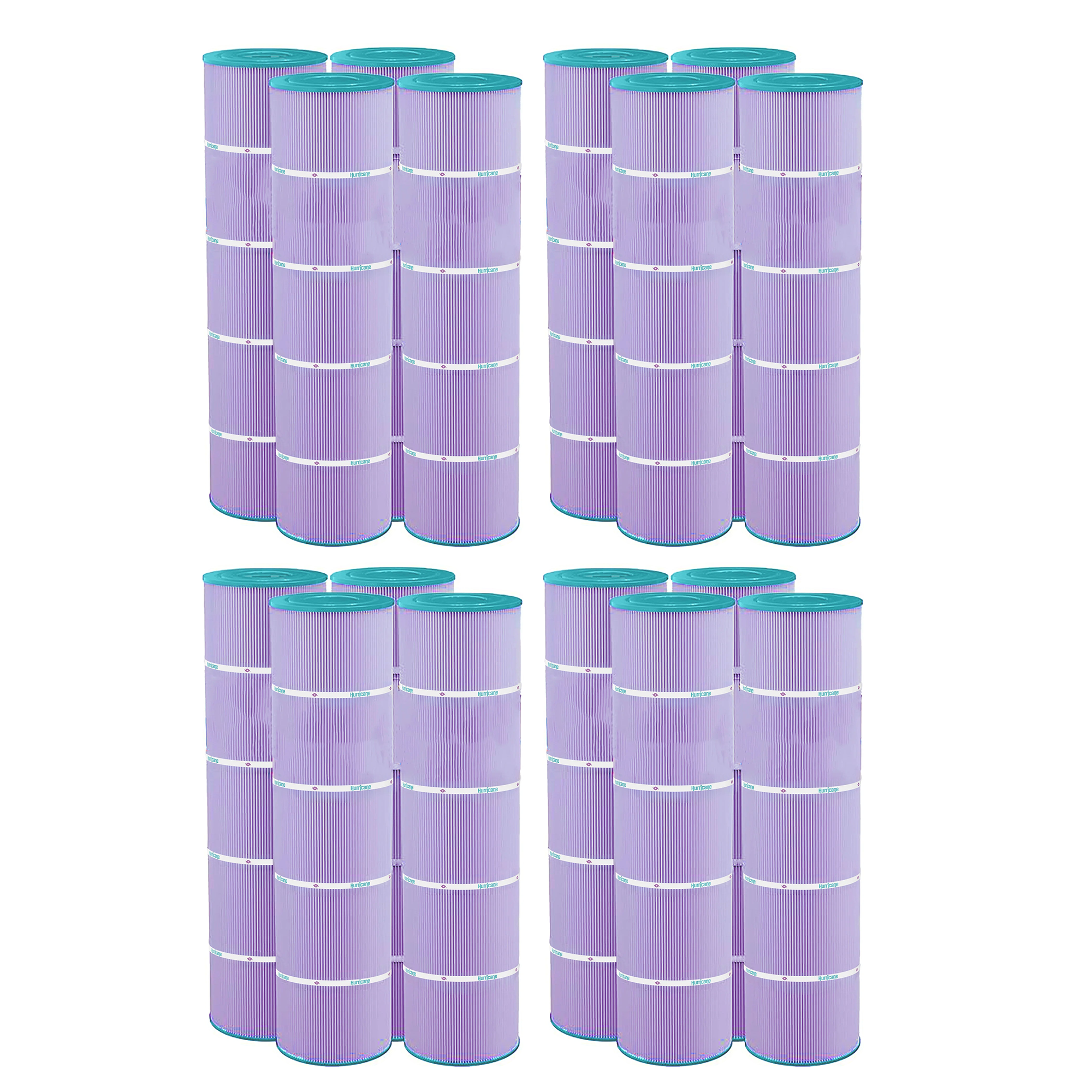 Hurricane 16 Pack HF7459-04P Platinum Purple Pool Filter Cartridge Replacement - VMInnovations
