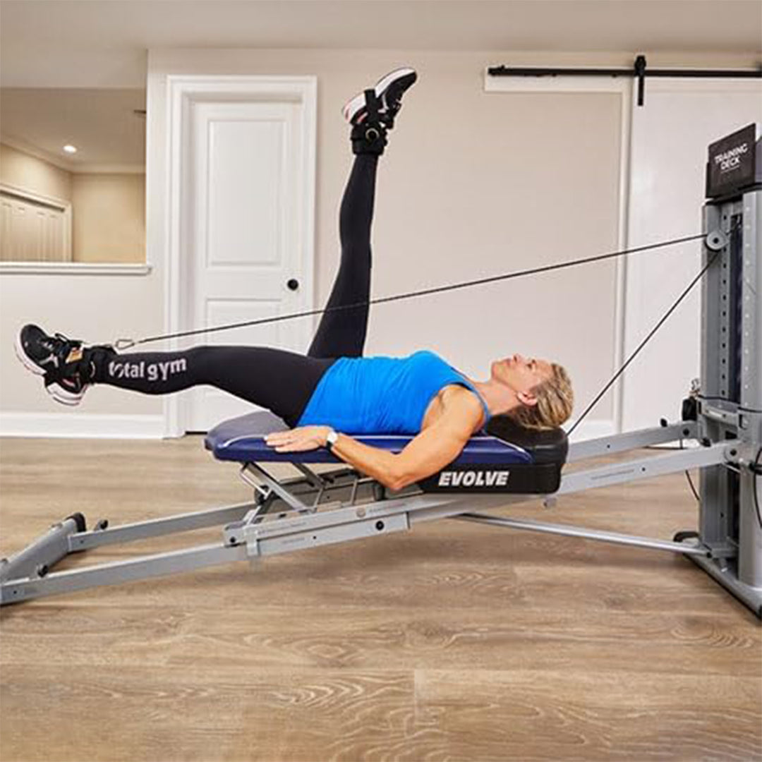 Total Gym Evolve Home Fitness Full Body Workout Exercise Equipment Machine, Blue - VMInnovations