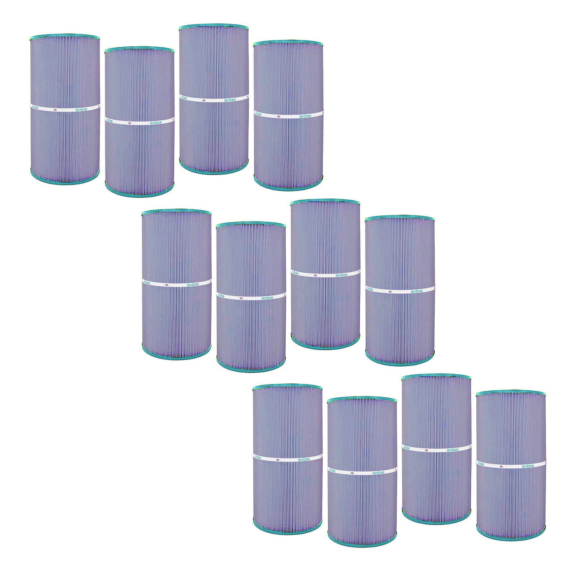 Hurricane 12 Pack HF7469-04P Platinum Purple Pool Filter Cartridge Replacement