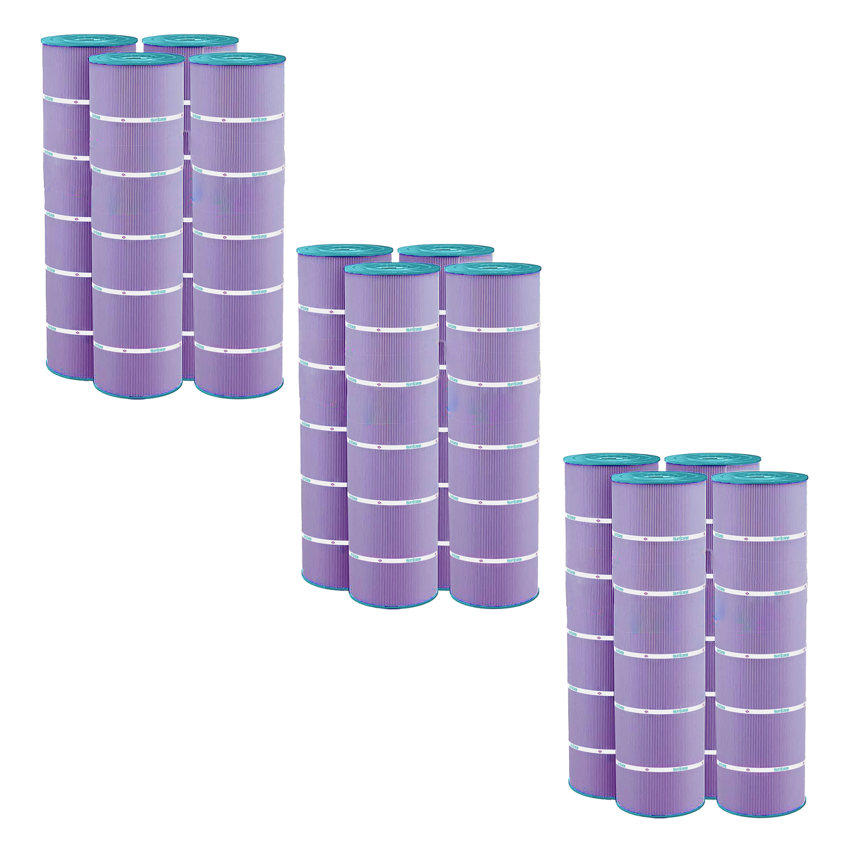 Hurricane 12 Pack HF7488-04P Platinum Purple Pool Filter Cartridge Replacement - VMInnovations