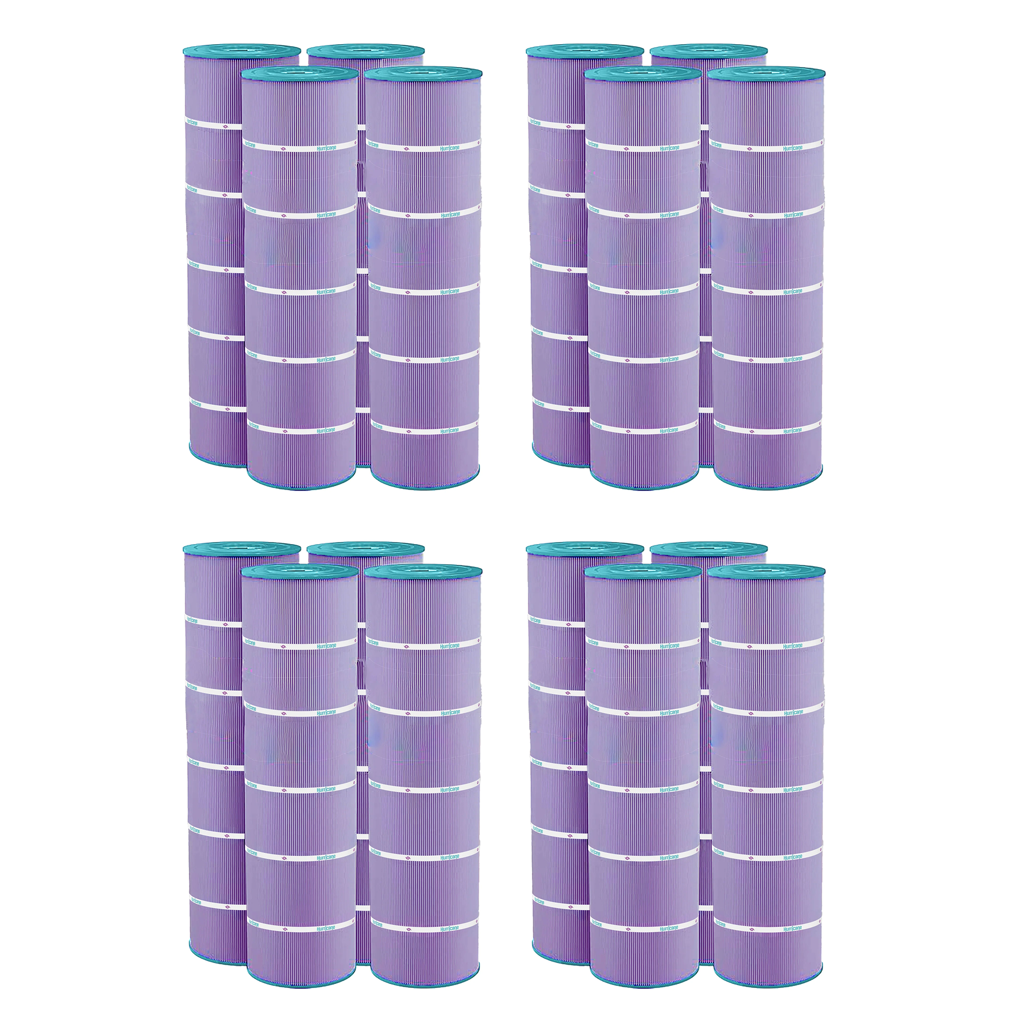 Hurricane 16 Pack HF7488-04P Platinum Purple Pool Filter Cartridge Replacement