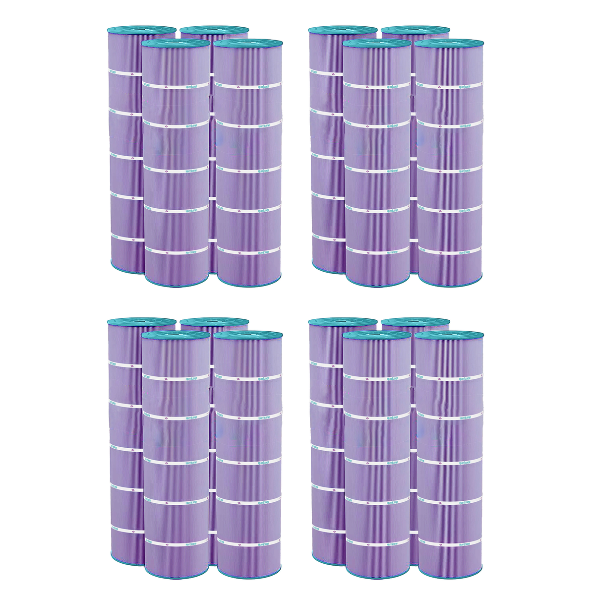 Hurricane 16 Pack HF7488-04P Platinum Purple Pool Filter Cartridge Replacement