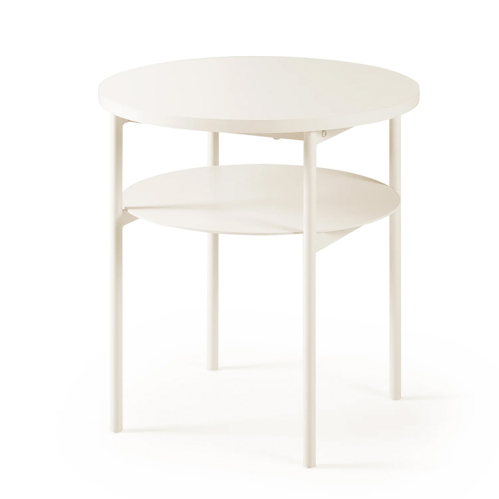 Mellow AIDA Round Multipurpose End and Side Table with Storage Shelf (Open Box)