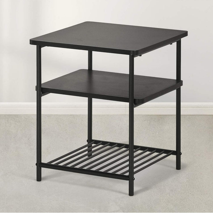 Mellow KODI Square Multipurpose End and Side Table Set with Storage Shelf, Black - VMInnovations