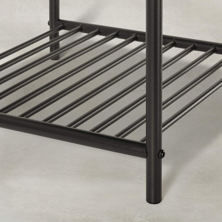 Mellow KODI Square Multipurpose End and Side Table Set with Storage Shelf, Black - VMInnovations