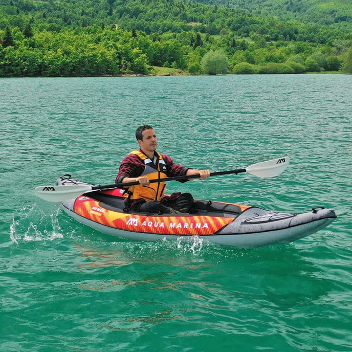 Aqua Marina Touring Inflatable Kayak and Paddle Pump, Seat & Bag, Black/Orange - VMInnovations