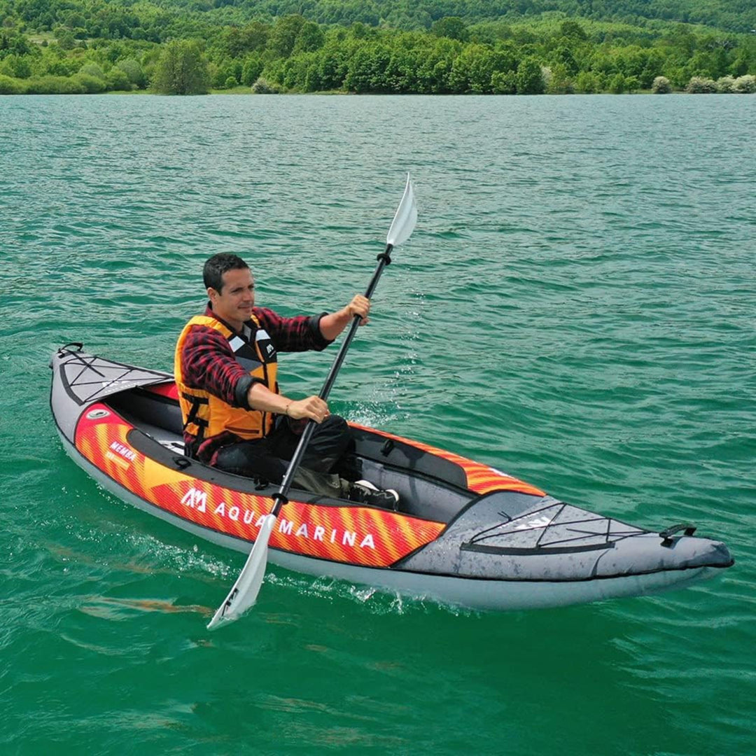 Aqua Marina Touring Inflatable Kayak and Paddle Pump, Seat & Bag, Black/Orange - VMInnovations