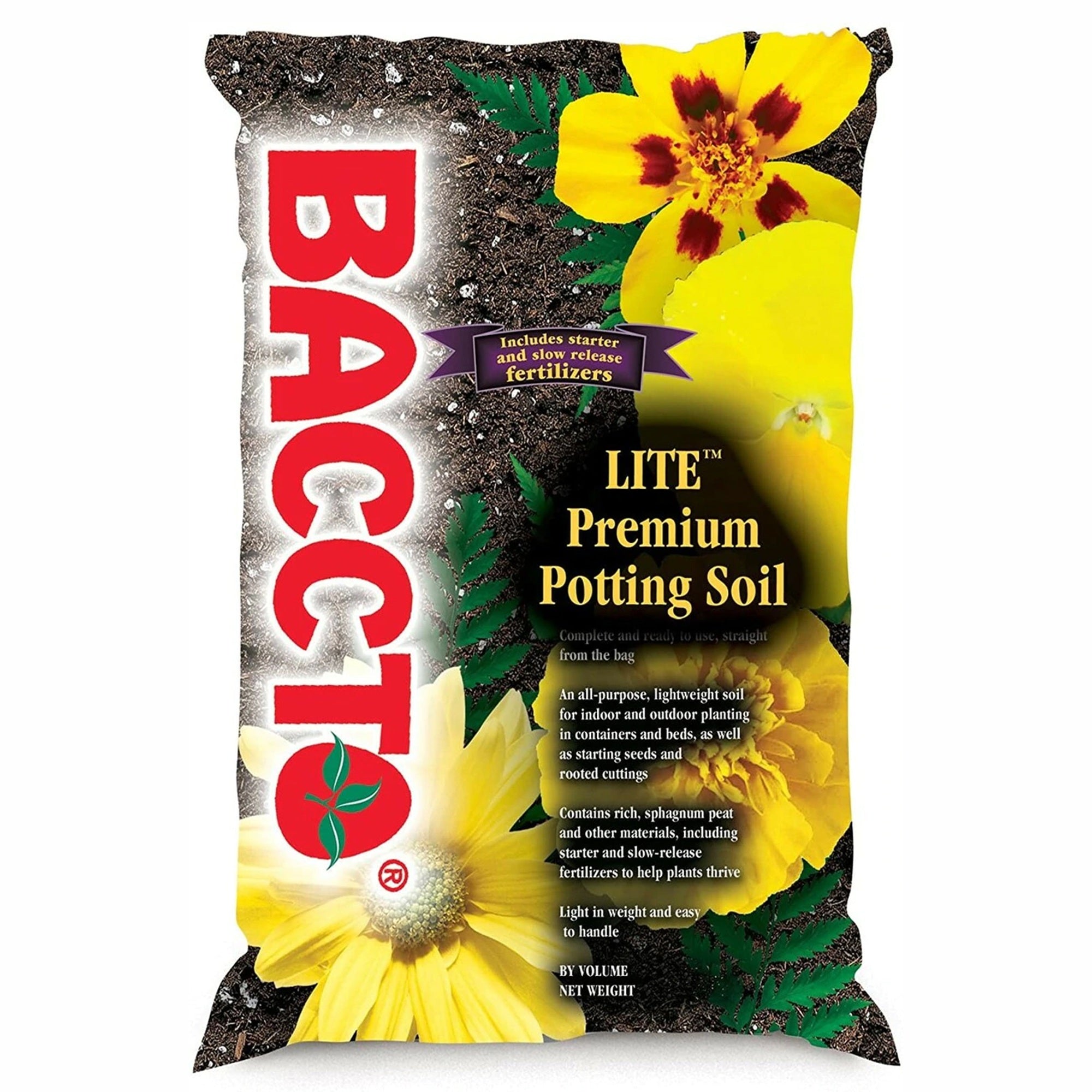 Michigan Peat Baccto Lite Premium Indoor Outdoor Potting Soil, 20 Qt, 130 Pack