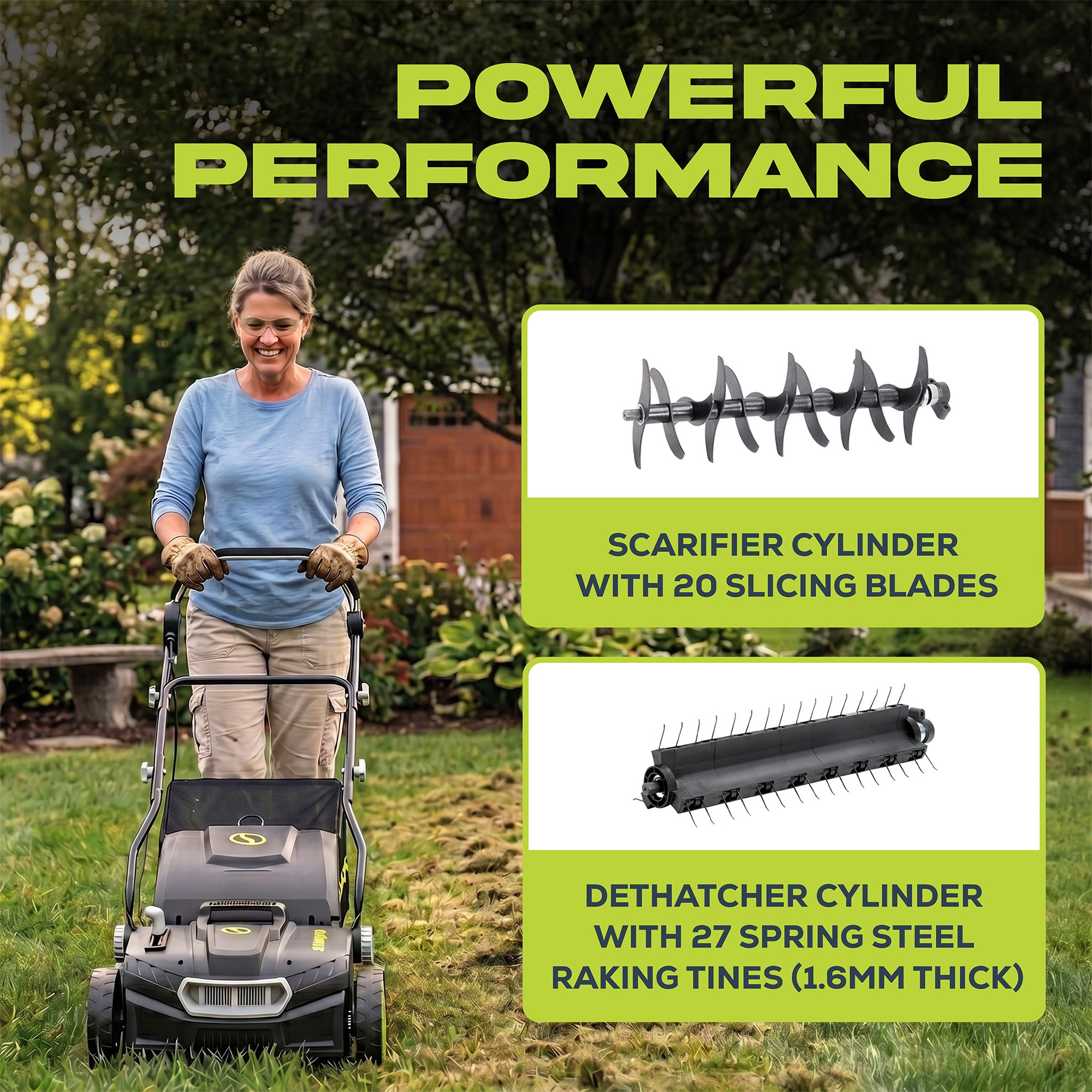 Sun Joe 15" Battery Powered Dethatcher Scarifier with 13.2 Gallon Bag (Open Box) - VMInnovations