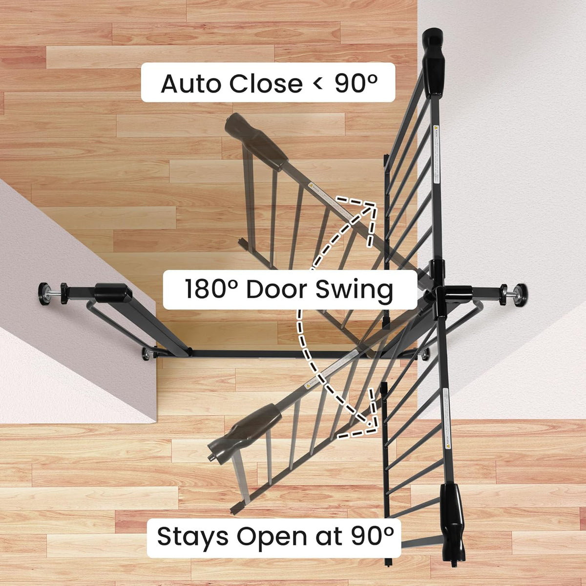 BalanceFrom Walk Thru Safety Gate, Fits 29.1-33.8" Openings, 36” Tall, Graphite - VMInnovations