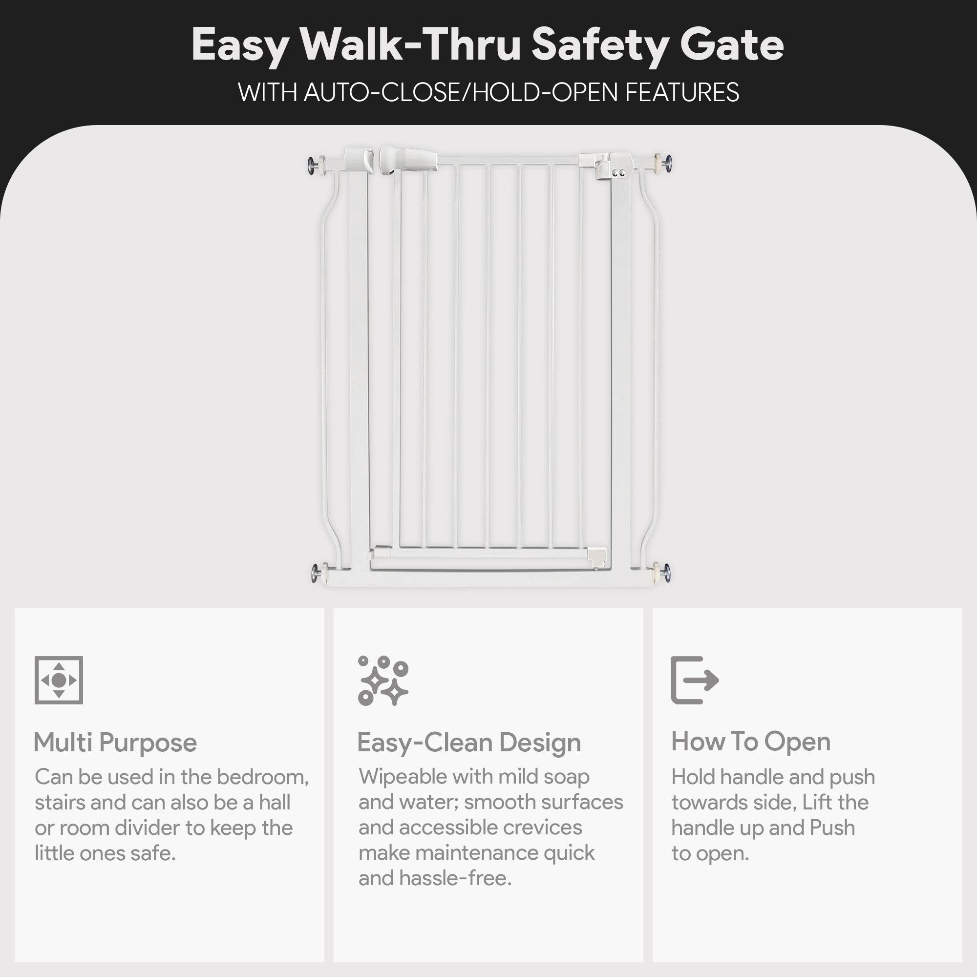 BalanceFrom Walk Thru Safety Gate, Fits 29.1-33.8" Openings, 36” Tall (Open Box) - VMInnovations