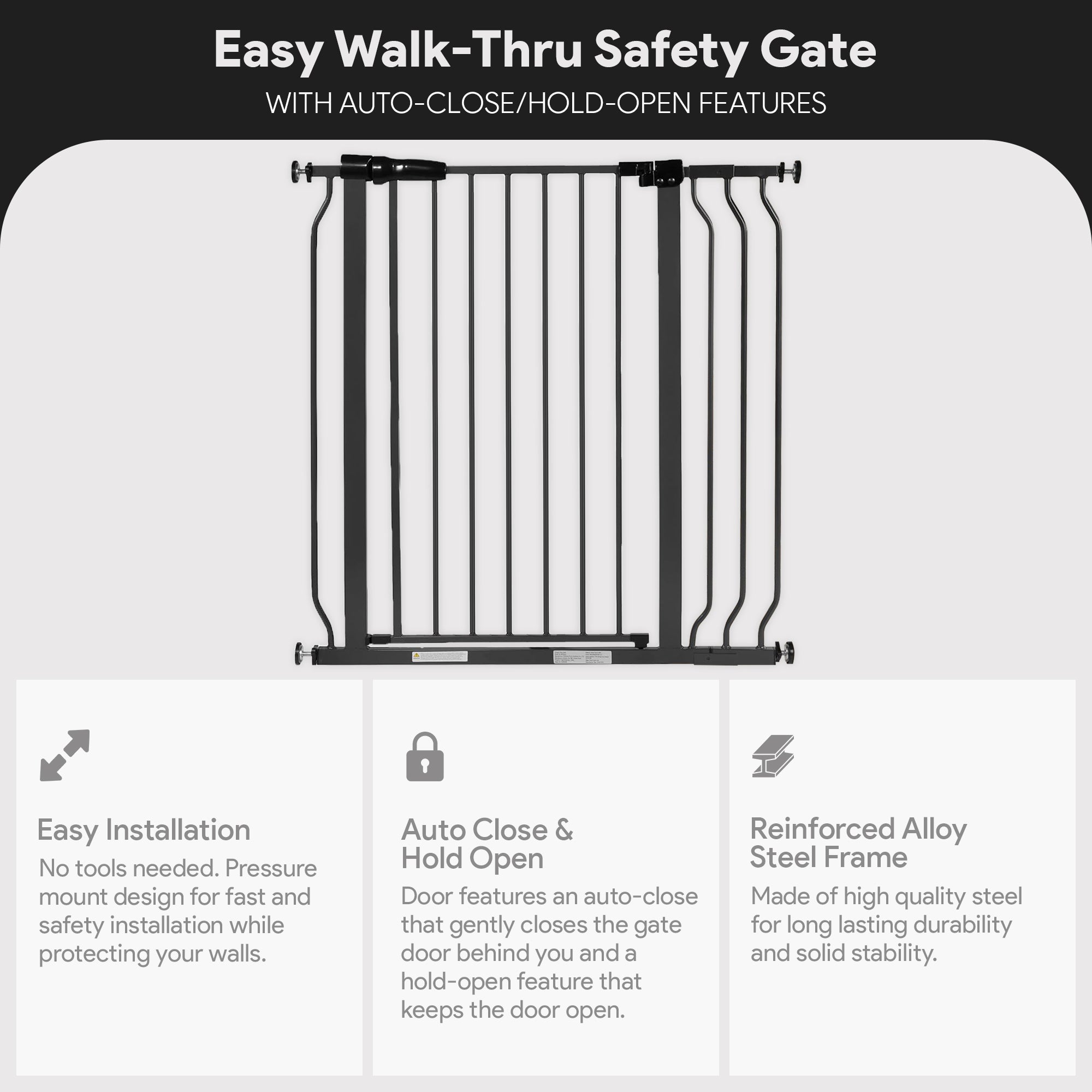 BalanceFrom Thru Safety Gate, Fits 29.1-38.5" Openings, 36” Tall, Graphite(Used) - VMInnovations