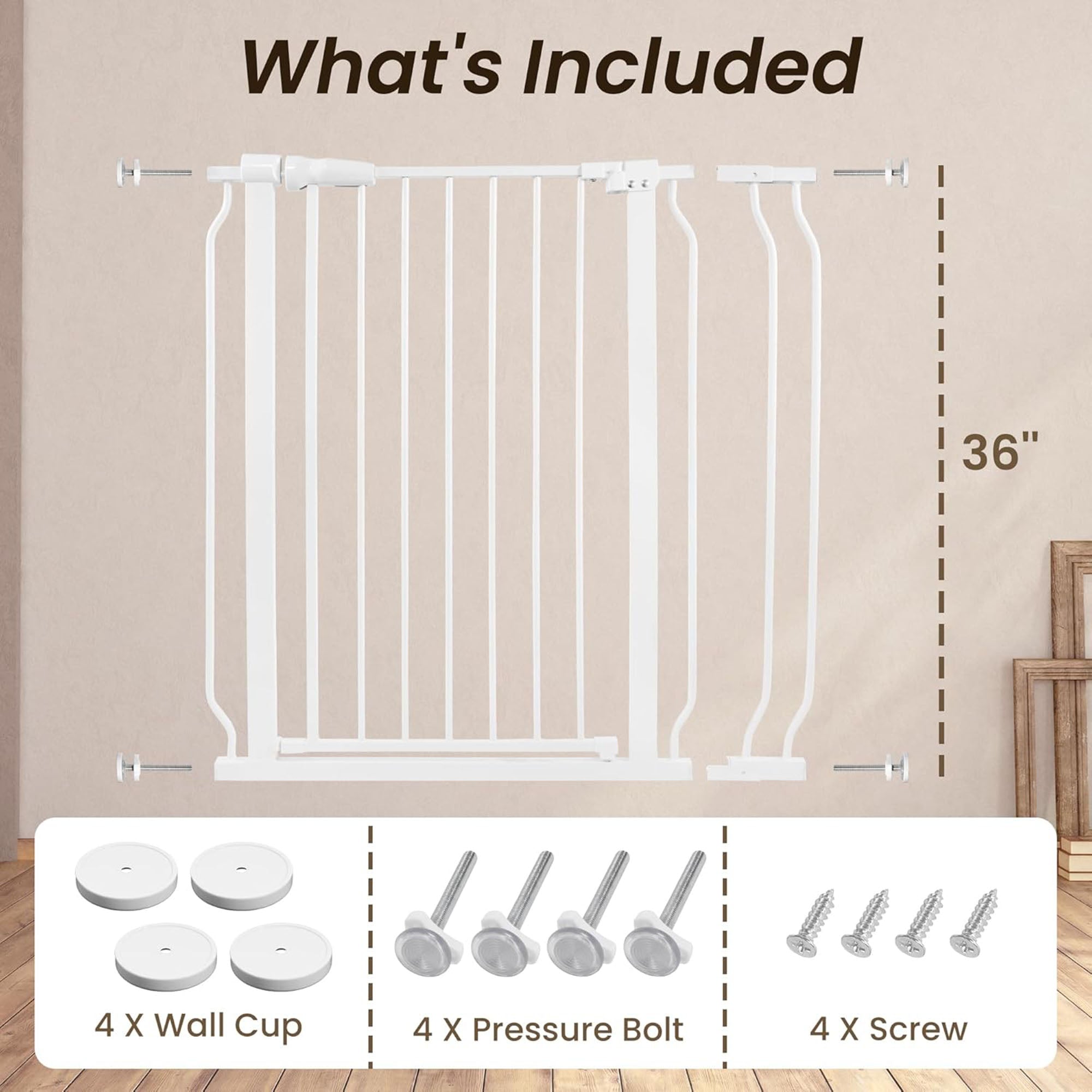 BalanceFrom Walk Thru Safety Gate, Fits 29.1-38.5" Openings, 36” Tall (Open Box) - VMInnovations