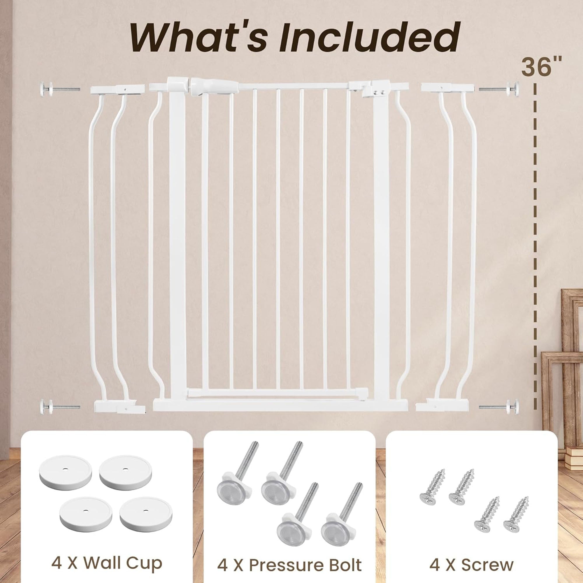BalanceFrom Walk Thru Safety Gate, Fits 29.1-43.3" Openings, 36” Tall (Open Box) - VMInnovations