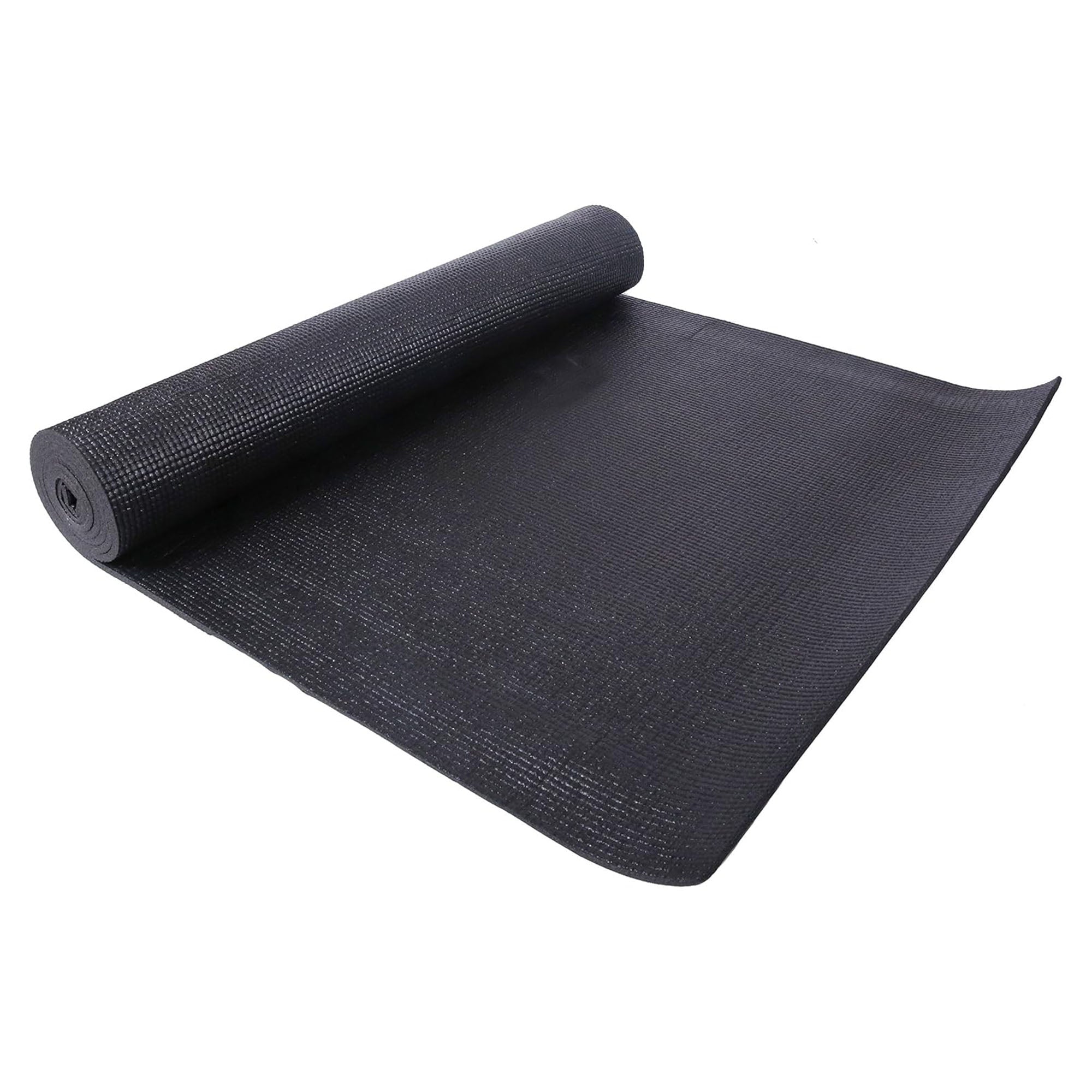 Fitvids 1/4” High Density Thick Non Slip Yoga Mat & Carry Strap, Black (Used)