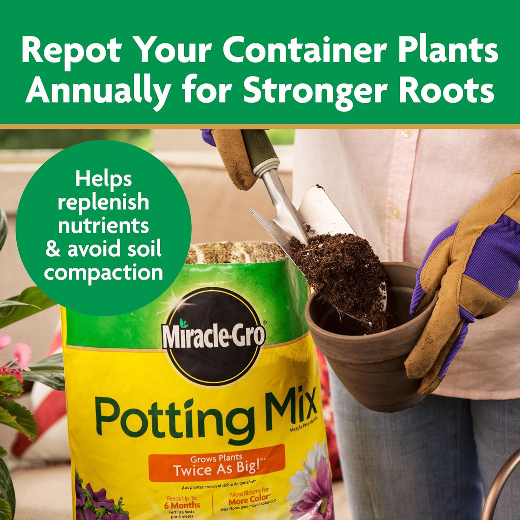 Miracle-Gro Potting Mix for Container Plants, Flowers and Vegetables, 2 cu. ft.