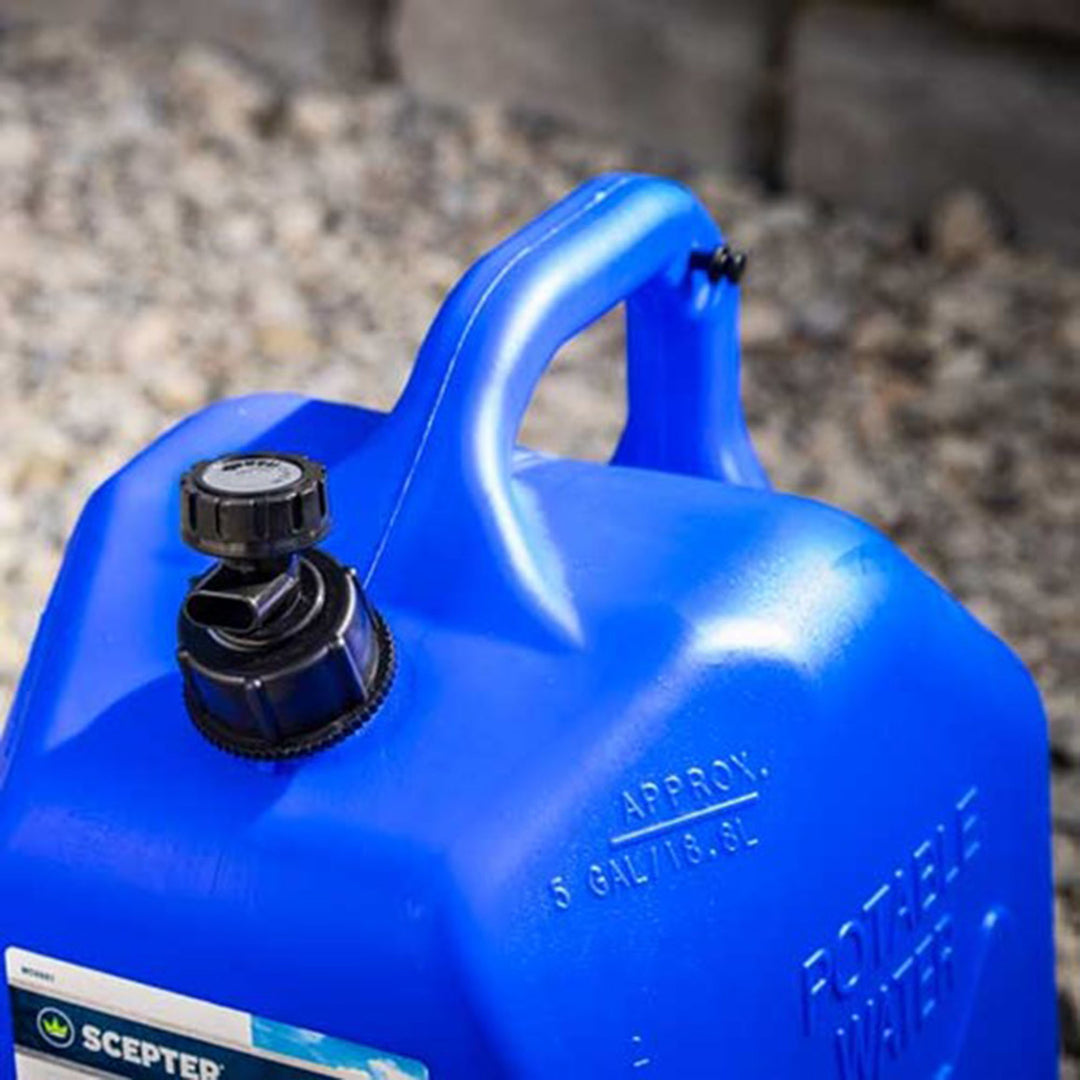 Scepter 5 Gallon Leak Proof Water Jug Storage Container & Handle, Spigot, 4 Pack - VMInnovations