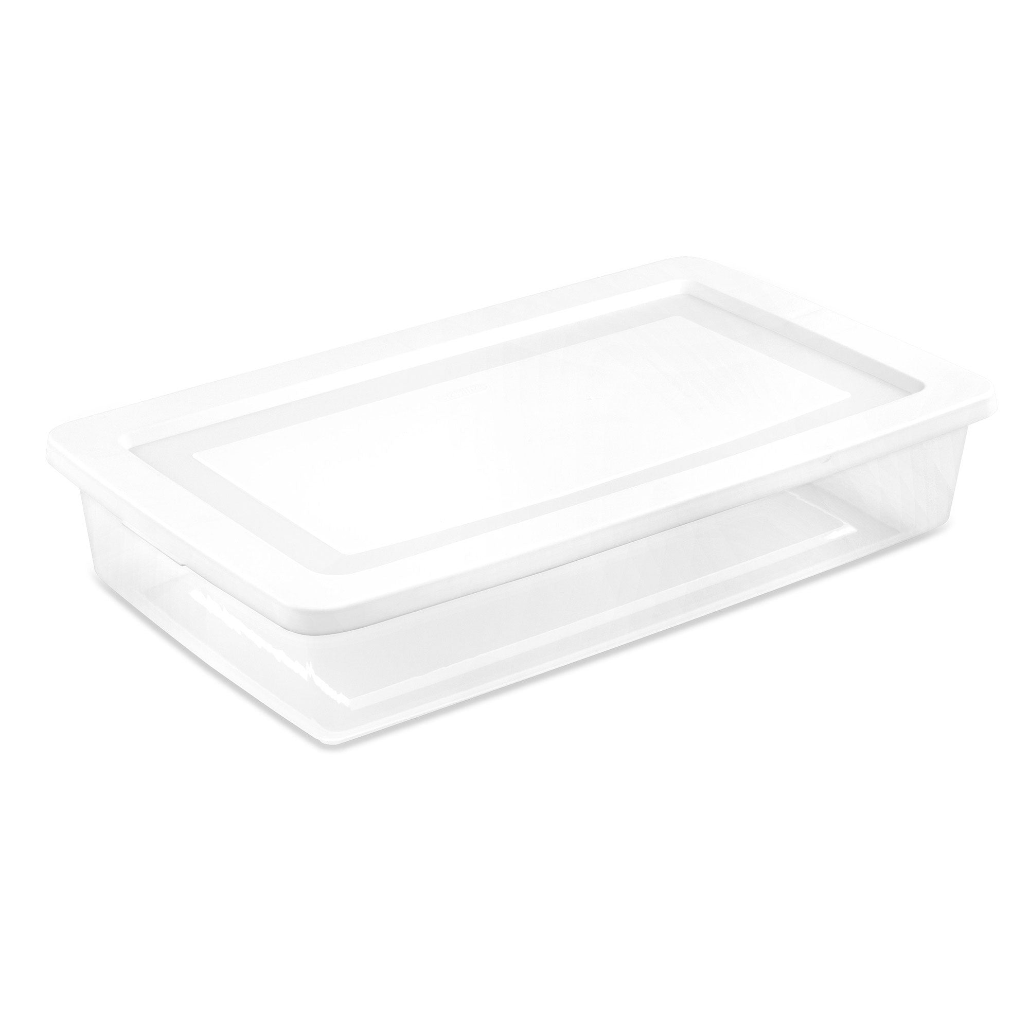 Sterilite 41 Qt Storage Box, Stackable Plastic Container, Home Organizer, White