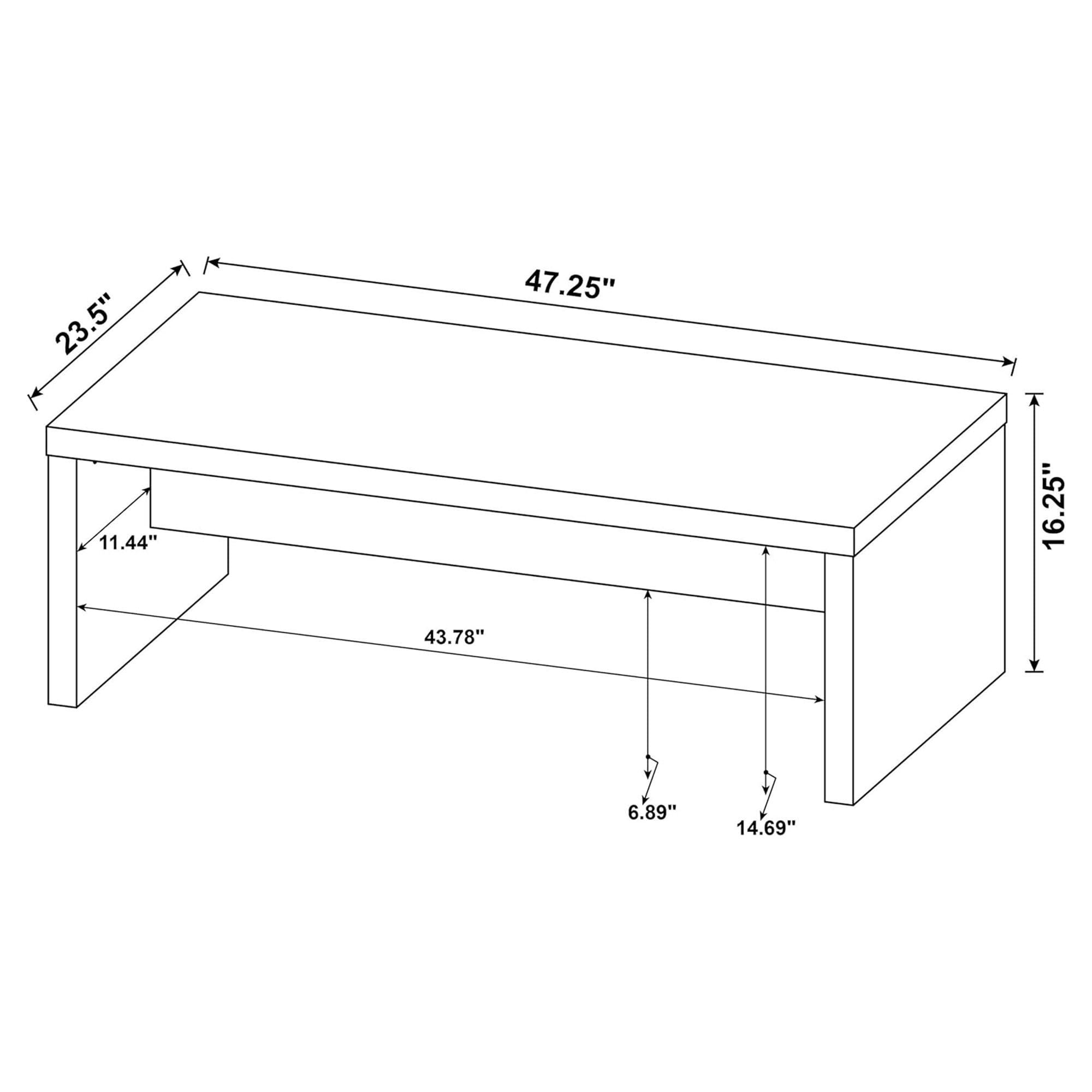 Coaster Home Furnishings Lynette Rectangular Wood Coffee Table, Mango (Open Box)