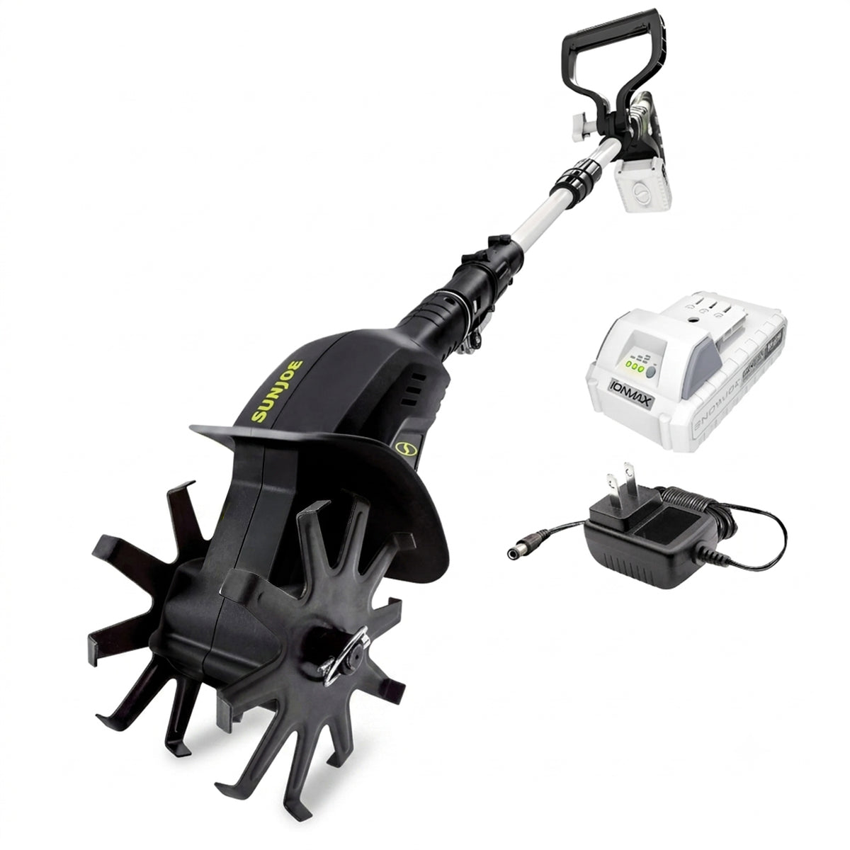 Sun Joe 24V Cordless Garden Tiller Cultivator Accessory Kit, Black (Open Box)