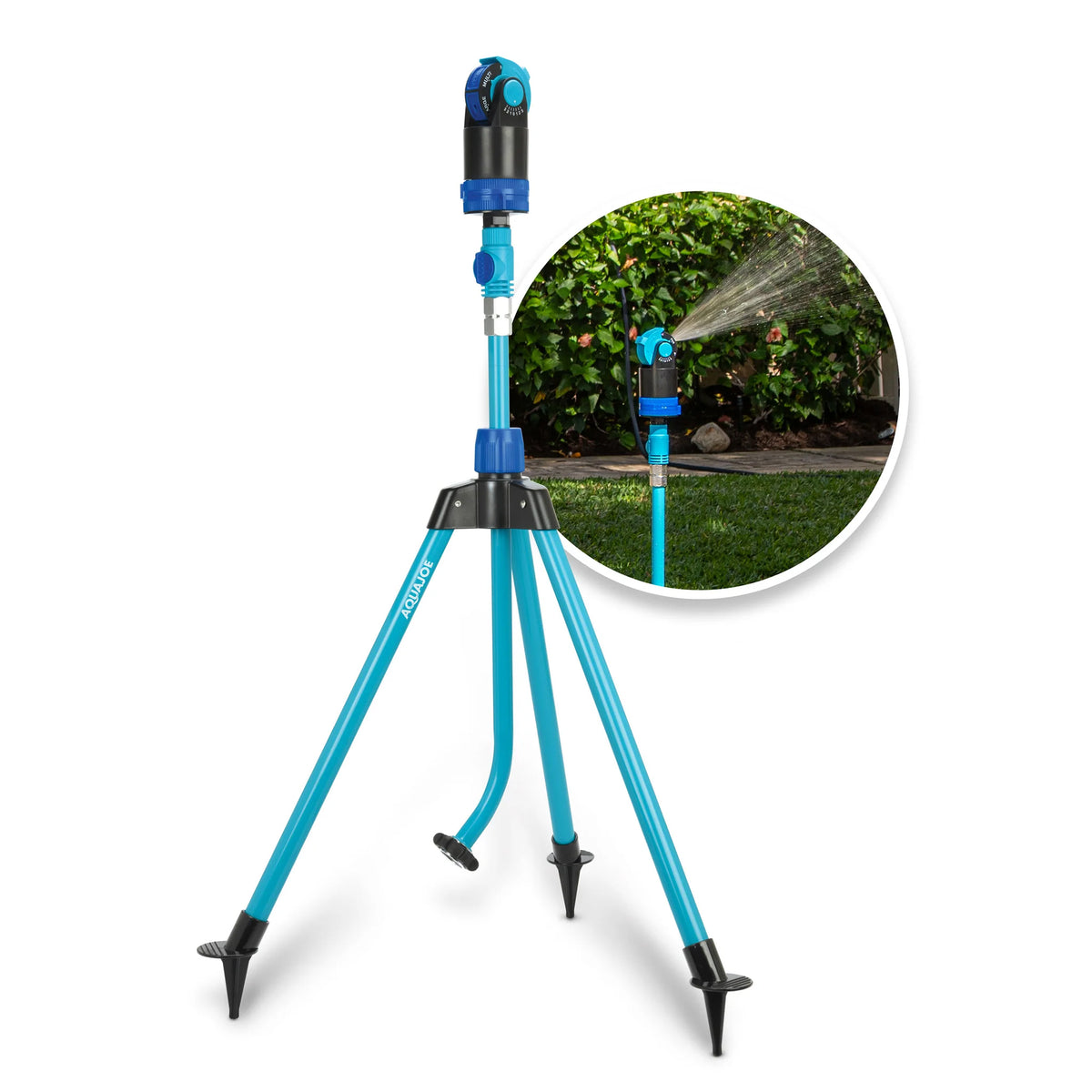 Aqua Joe Adjusting Tripod Sprinkler Mister, 6 Pattern, Telescoping, AJ-6PSTB-MAX - VMInnovations
