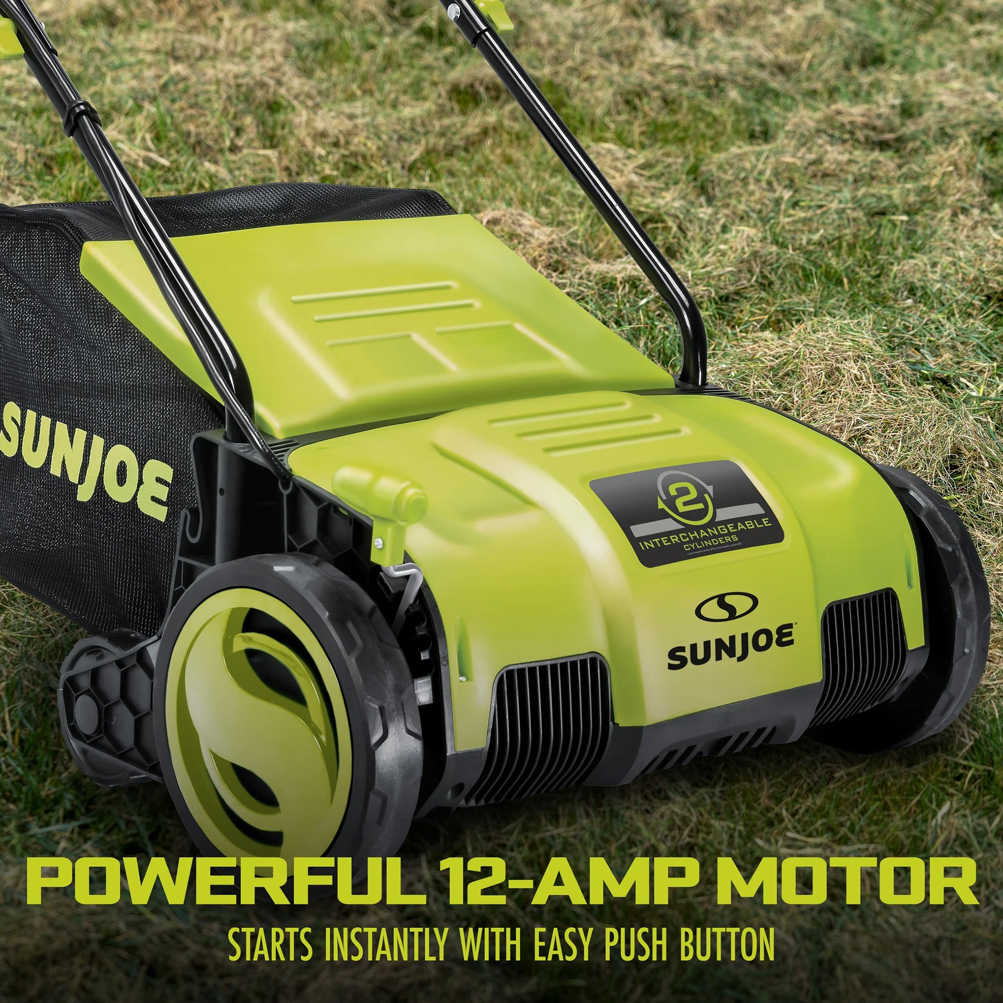 Sun Joe 12.6-Inch Electric Lawn Dethatcher and Scarifier, 12 Amp, Green, AJ798E - VMInnovations