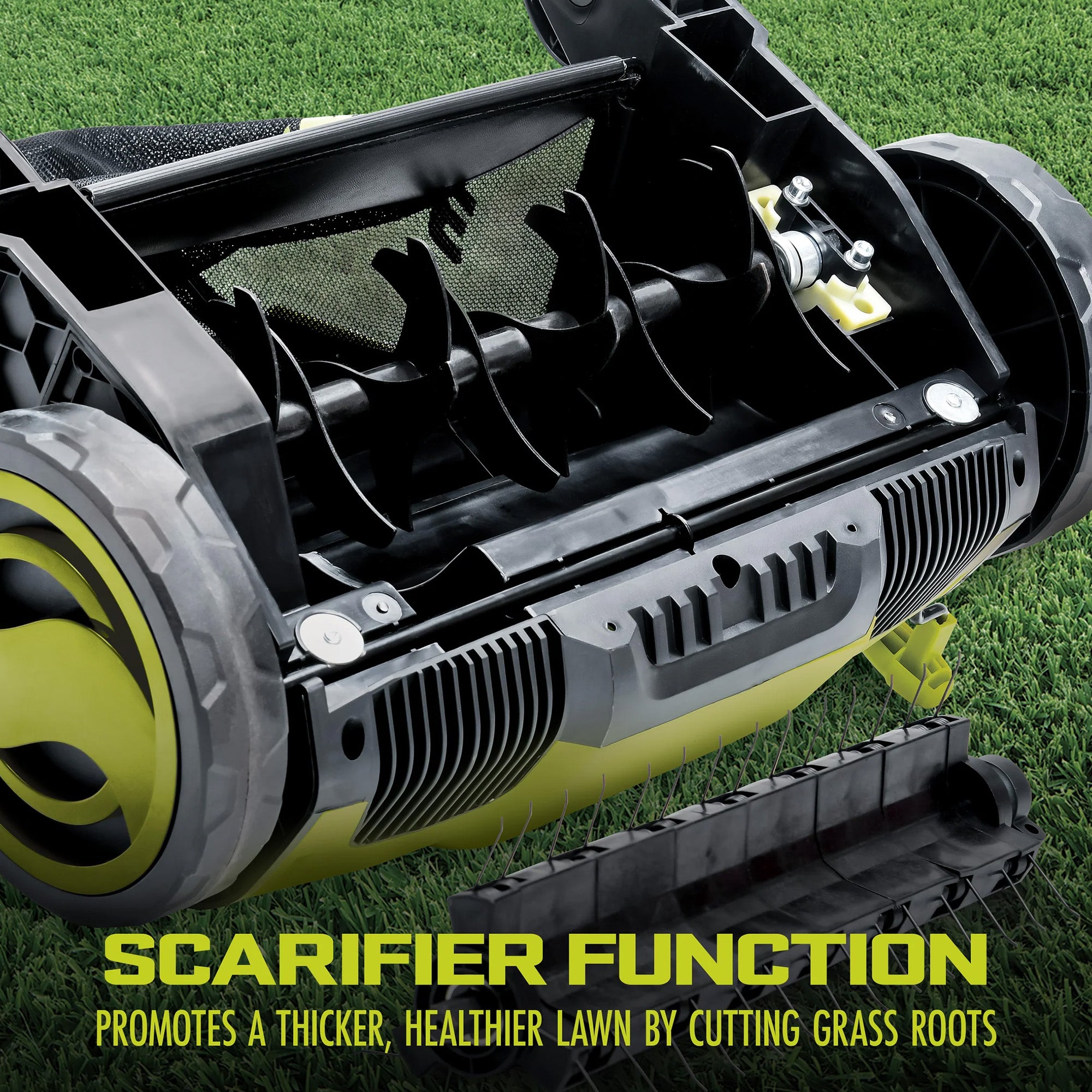 Sun Joe 12.6-Inch Electric Lawn Dethatcher and Scarifier, 12 Amp, Green, AJ798E