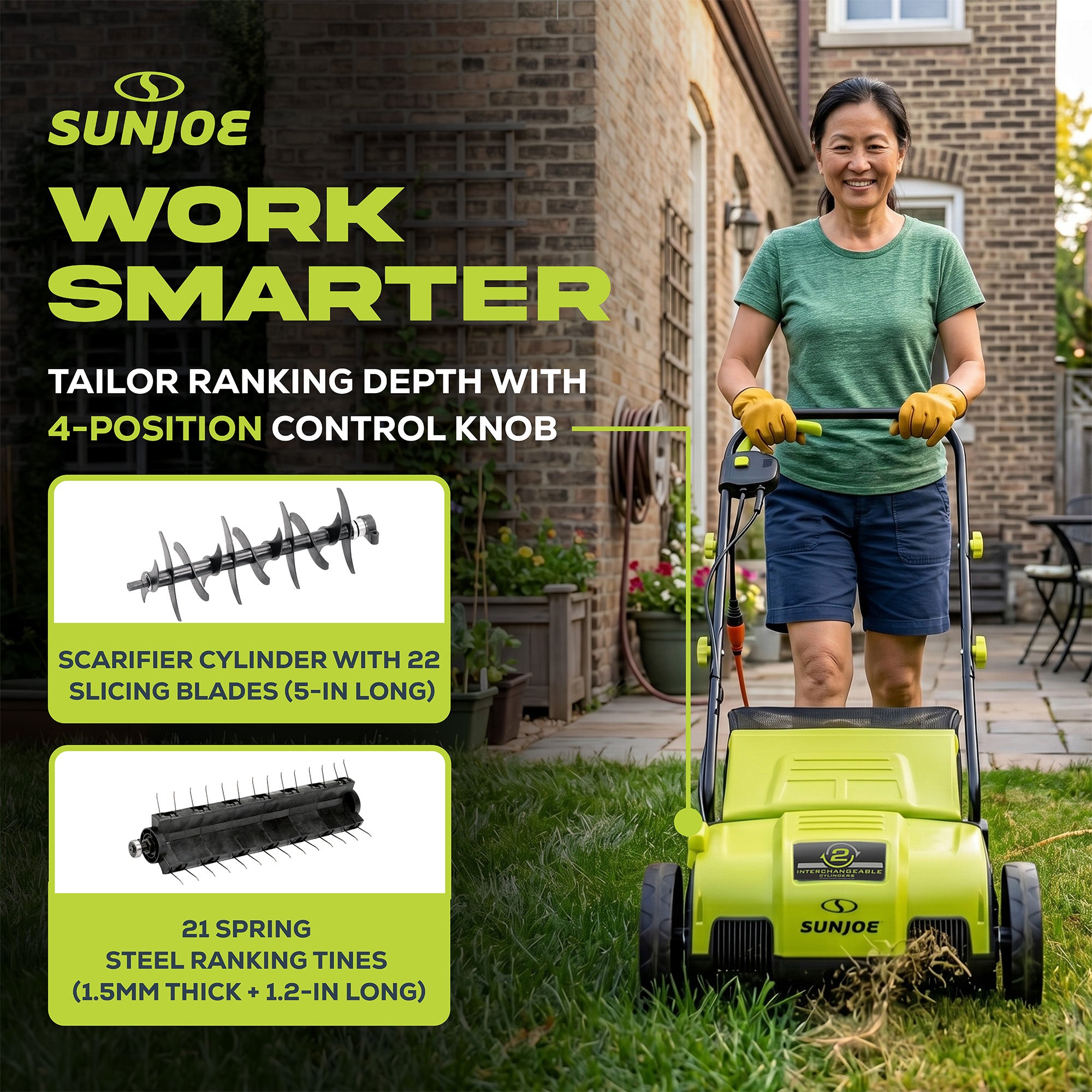 Sun Joe 12.6-Inch Electric Lawn Dethatcher and Scarifier, AJ798E (Open Box)