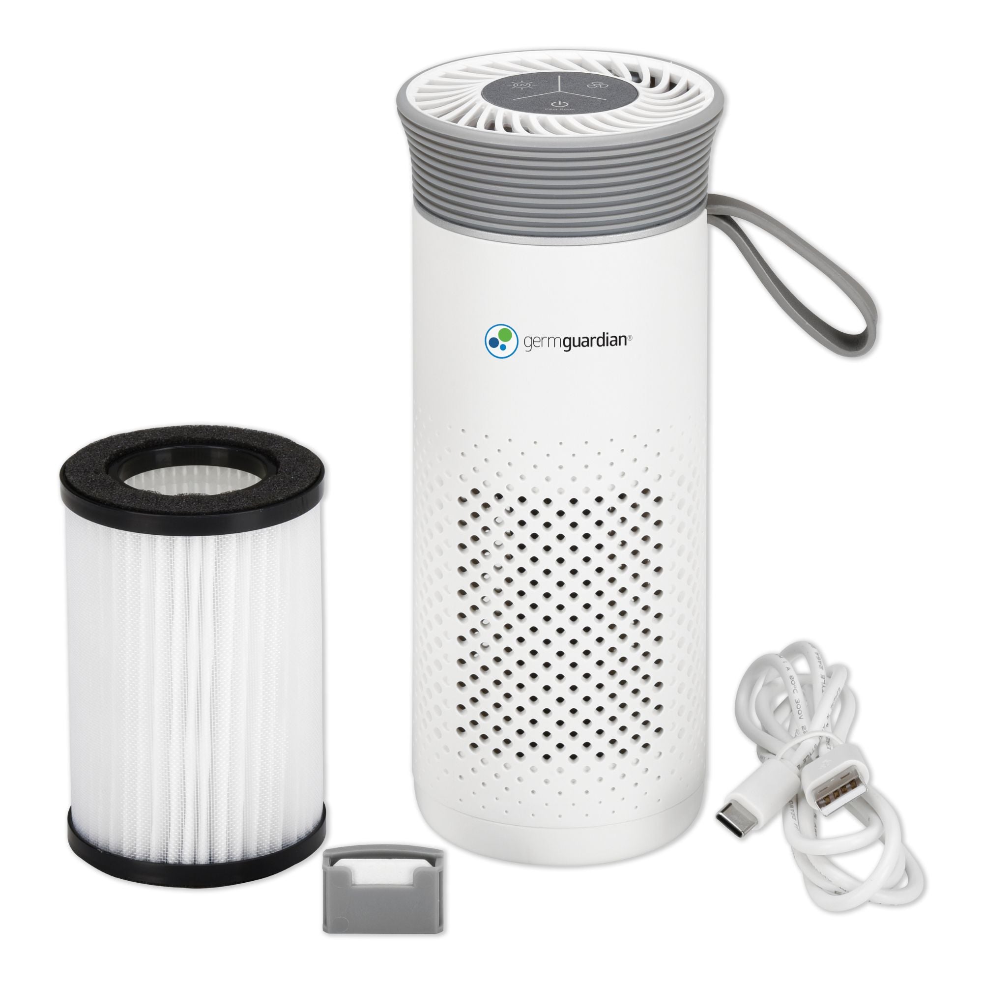 GermGuardian Portable Air Purifier for Small Spaces, USB Cable, 7” White, AC085 - VMInnovations