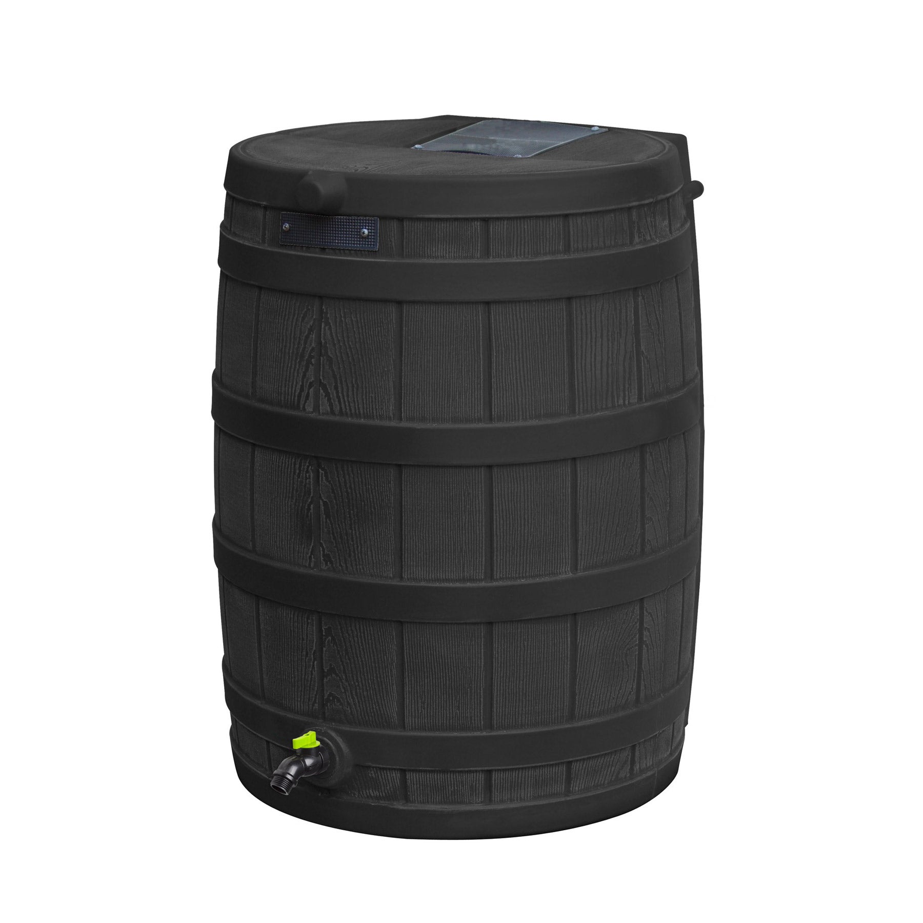 Good Ideas Rain Wizard Eco 50 Gal Plastic Rain Barrel Bundled with Stand, Black - VMInnovations