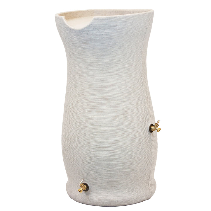 Good Ideas Impressions 50 Gal Corsican Rain Saver Barrel, 2 Spigots, Sandstone - VMInnovations