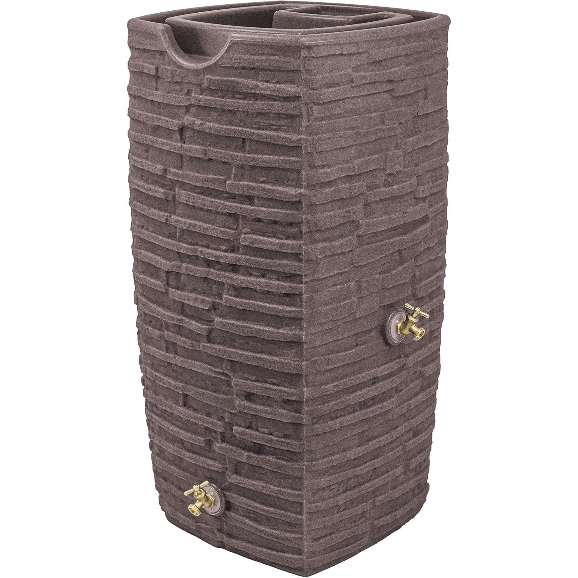 Good Ideas Impressions Riverwalk 50 Gallon Rain Saver with Spigots, Red Brick - VMInnovations