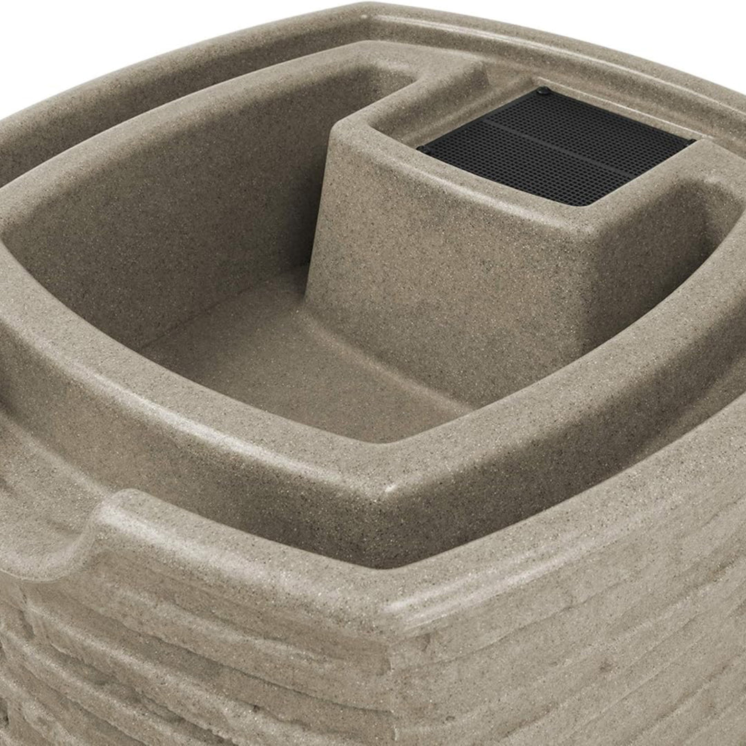 Good Ideas Impressions Riverwalk 50 Gallon Rain Saver with Spigots, Sandstone - VMInnovations