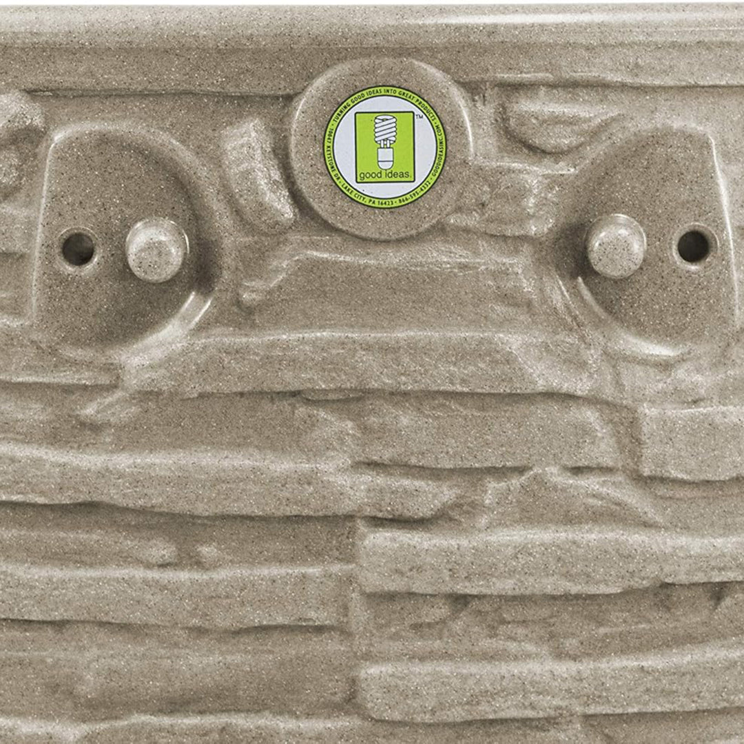Good Ideas Impressions Riverwalk 50 Gallon Rain Saver with Spigots, Sandstone - VMInnovations