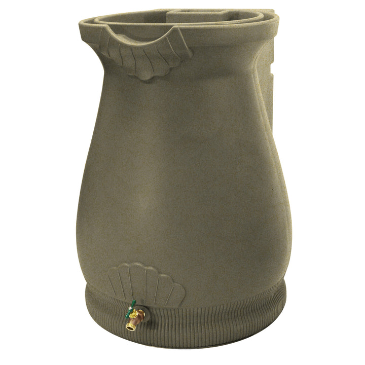 Good Ideas Rain Wizard Self-Draining Resin Urn, 65 Gallon Rain Barrel, Sandstone - VMInnovations
