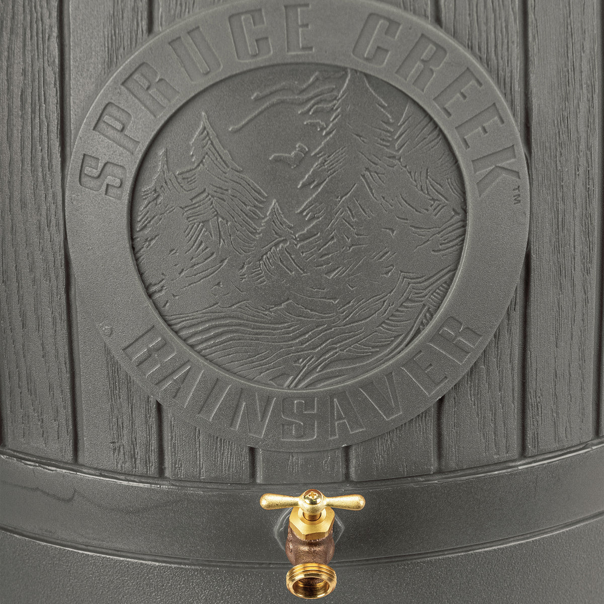 Good Ideas Bushman Spruce Creek 54 Gal Rain Saver Barrel with Spigot, Moss Green - VMInnovations
