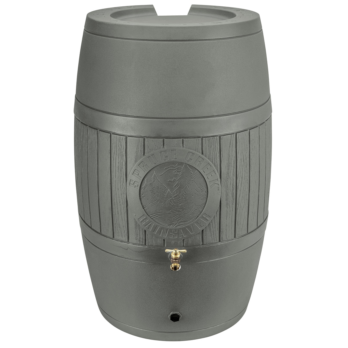 Good Ideas Bushman Spruce Creek 54 Gal Rain Saver Barrel with Spigot, Moss Green - VMInnovations