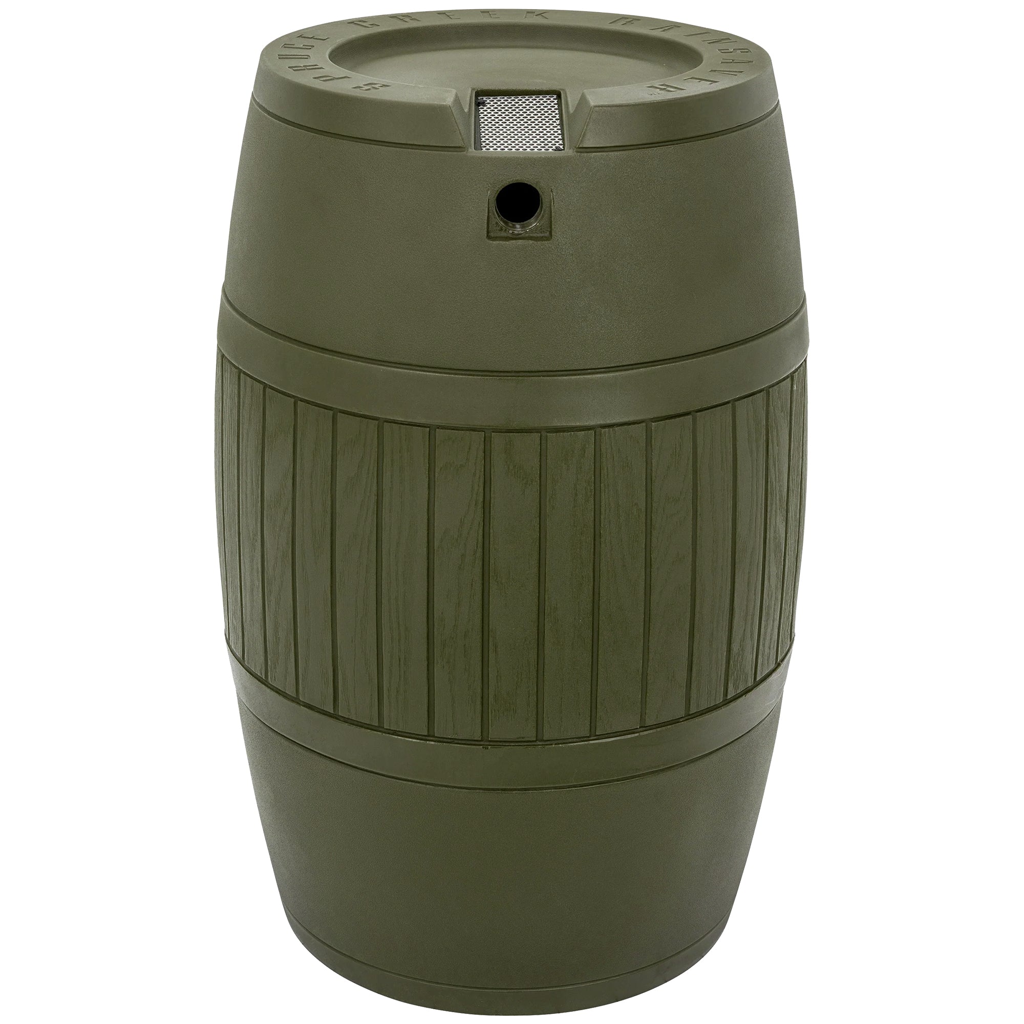 Good Ideas Bushman Spruce Creek 54 Gal Rain Saver Barrel with Spigot, Moss Green - VMInnovations