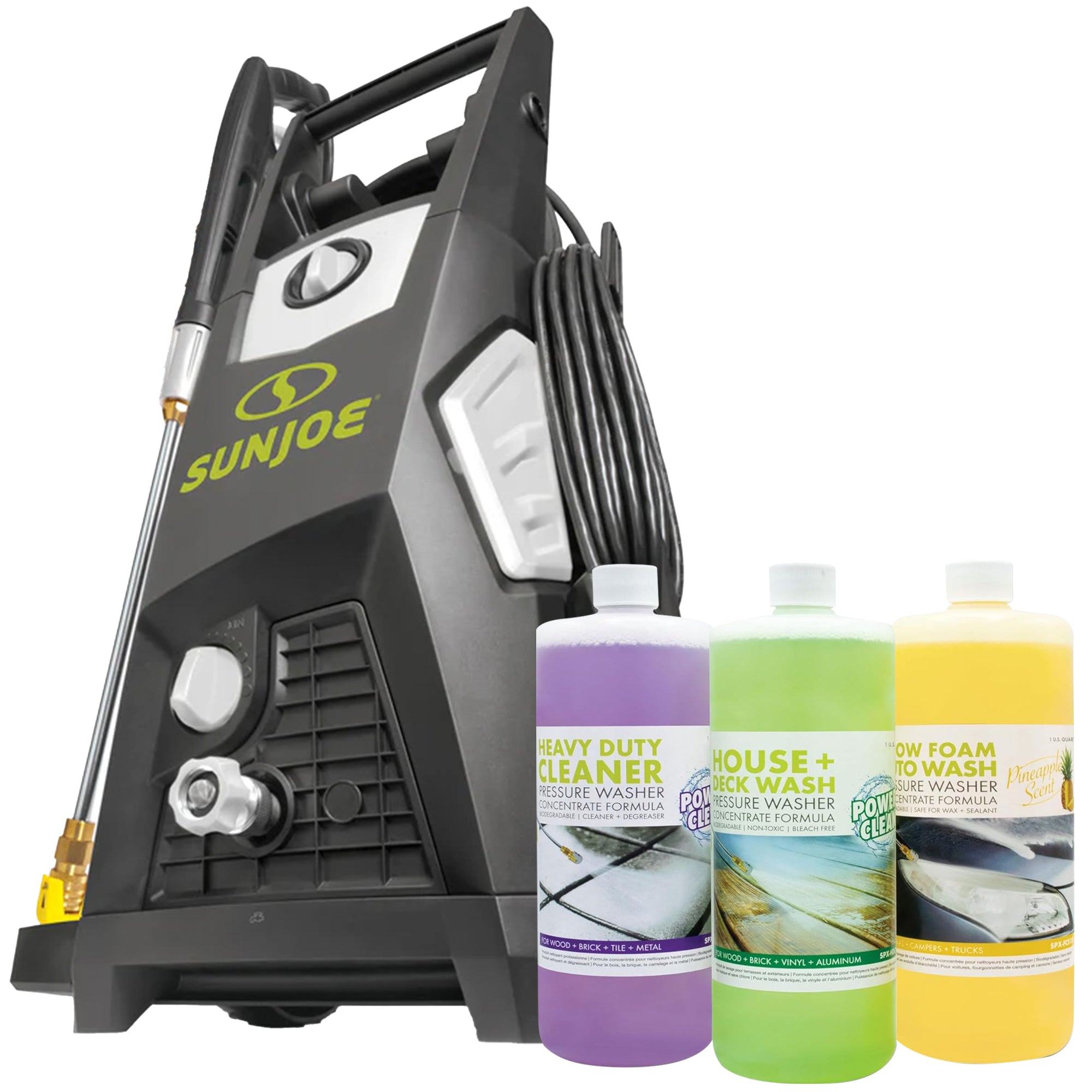 Sun Joe Electric Pressure Washer & 3 Pack Pressure Washer Concentrate Formula - VMInnovations