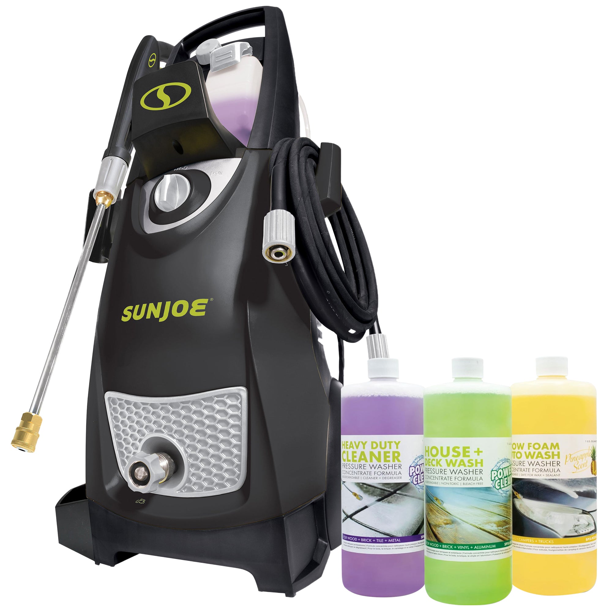 Sun Joe Electric Pressure Washer with Wheels and 3 Pack Pressure Washer Cleaner - VMInnovations