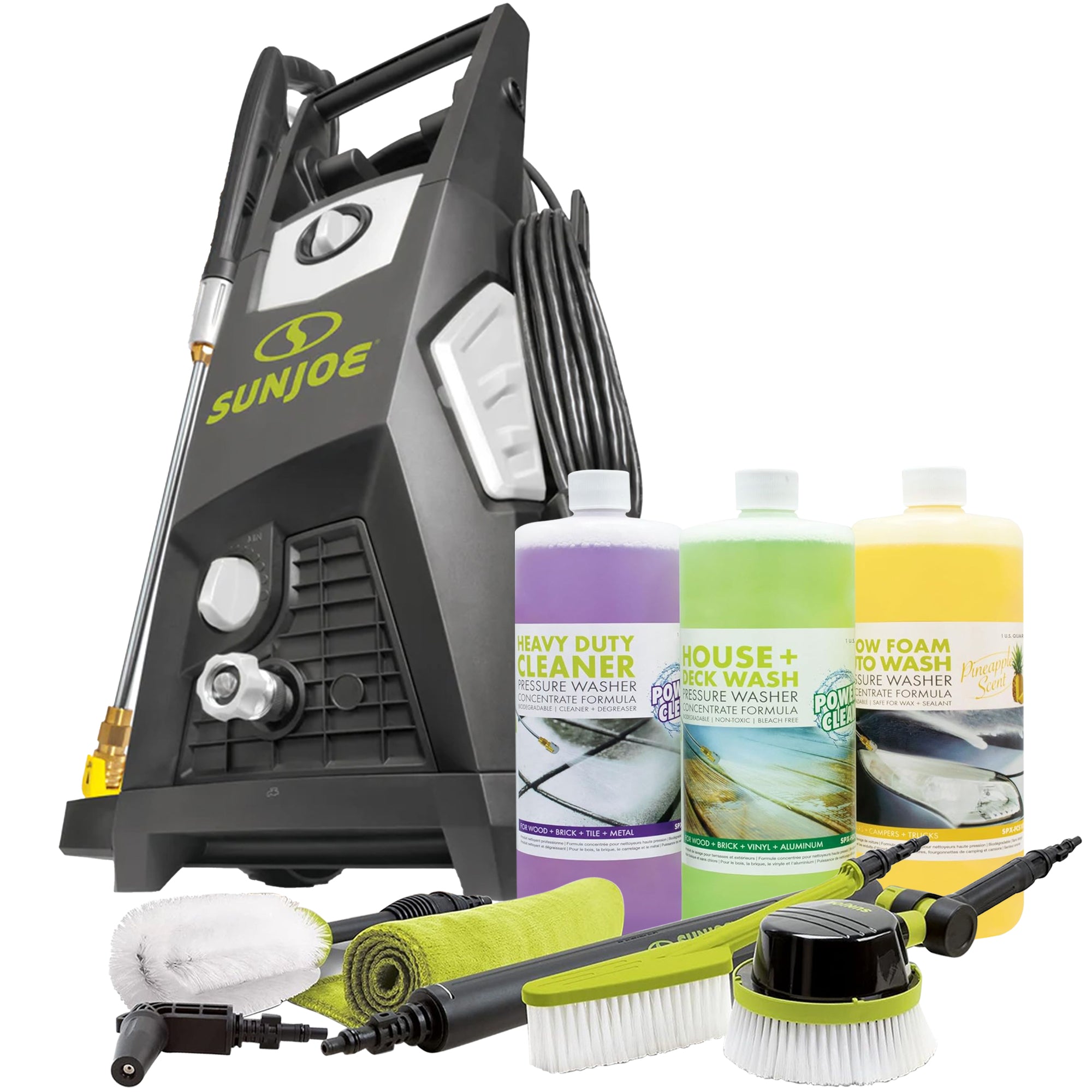 Sun Joe Electric Pressure Washer & Auto Cleaning System & 3 Pack Concentrate - VMInnovations