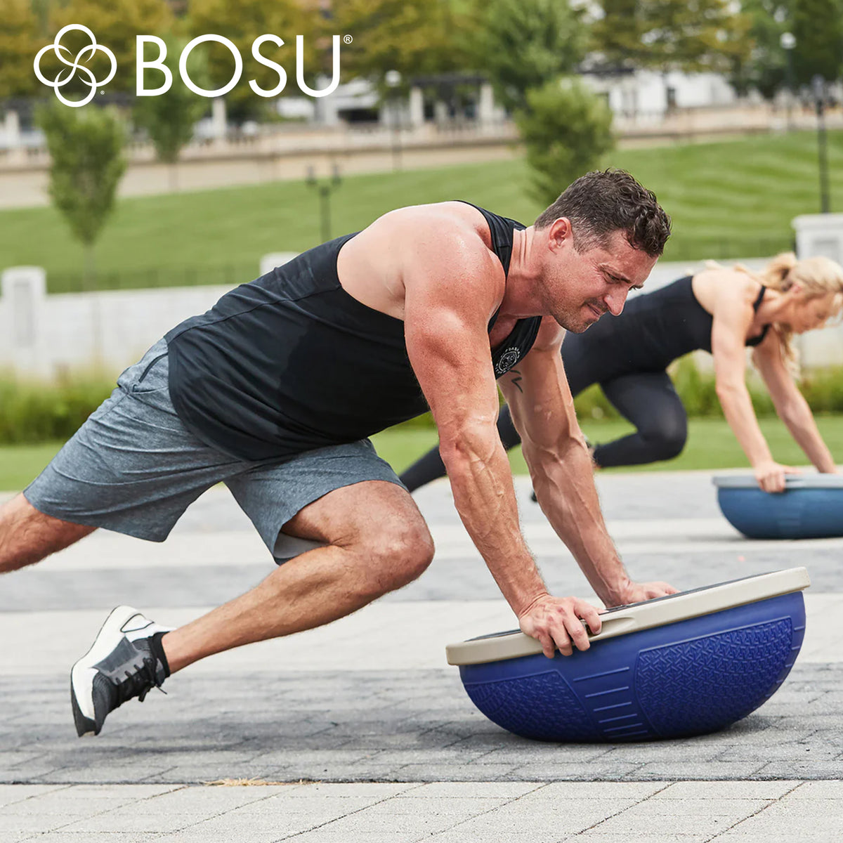 Bosu Balance Strength Trainer, Home Gym Workout Equipment, 26", Dusk (Open Box) - VMInnovations