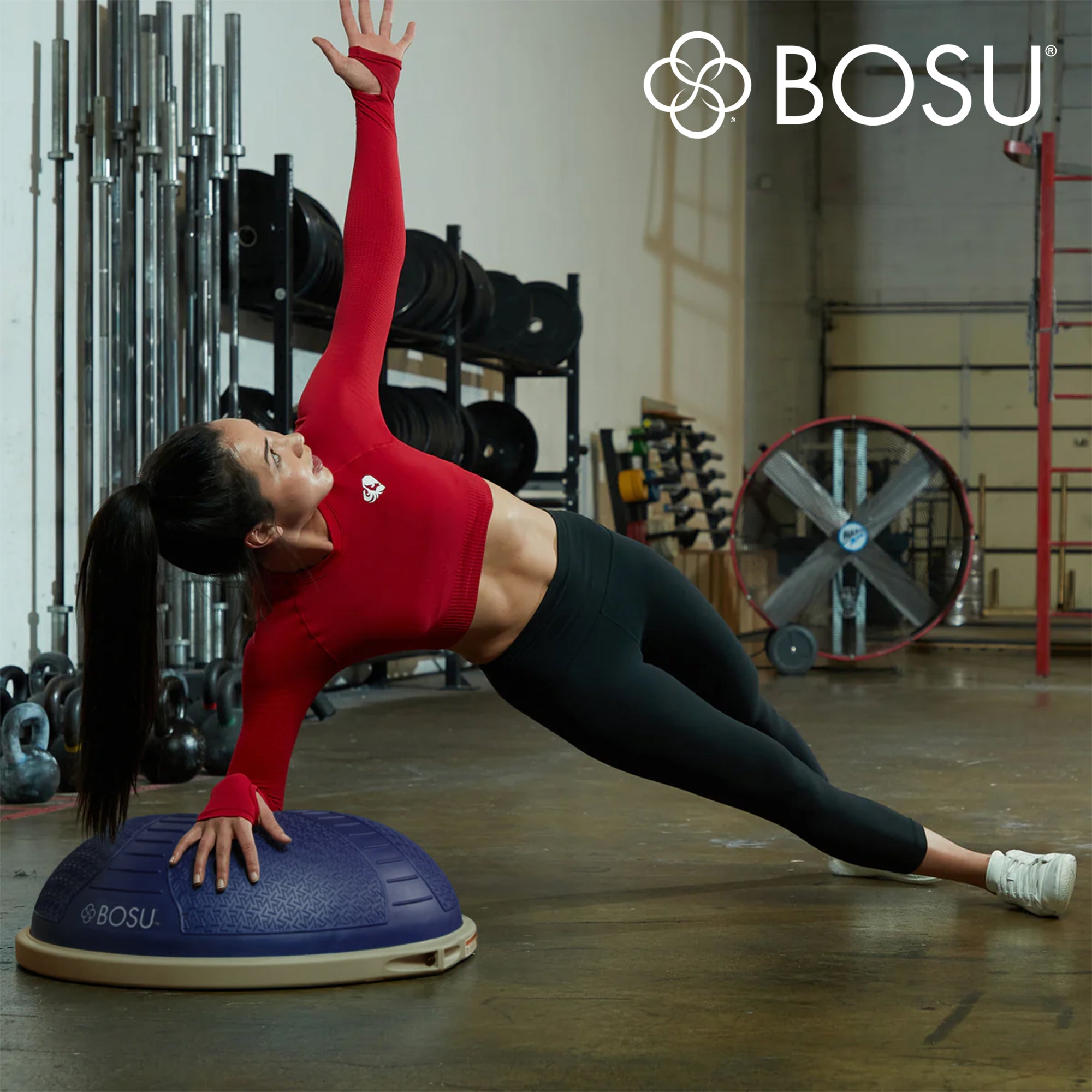 Bosu Balance Strength Trainer, Home Gym Workout Equipment, 26", Dusk (Open Box)