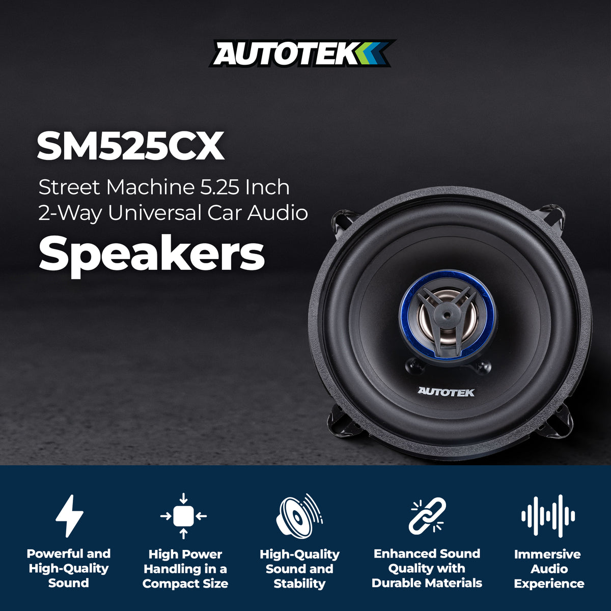 Autotek 4 Pack Street Machine 250 Watt 5.25" 2 Way Car Audio Coaxial Speakers - VMInnovations